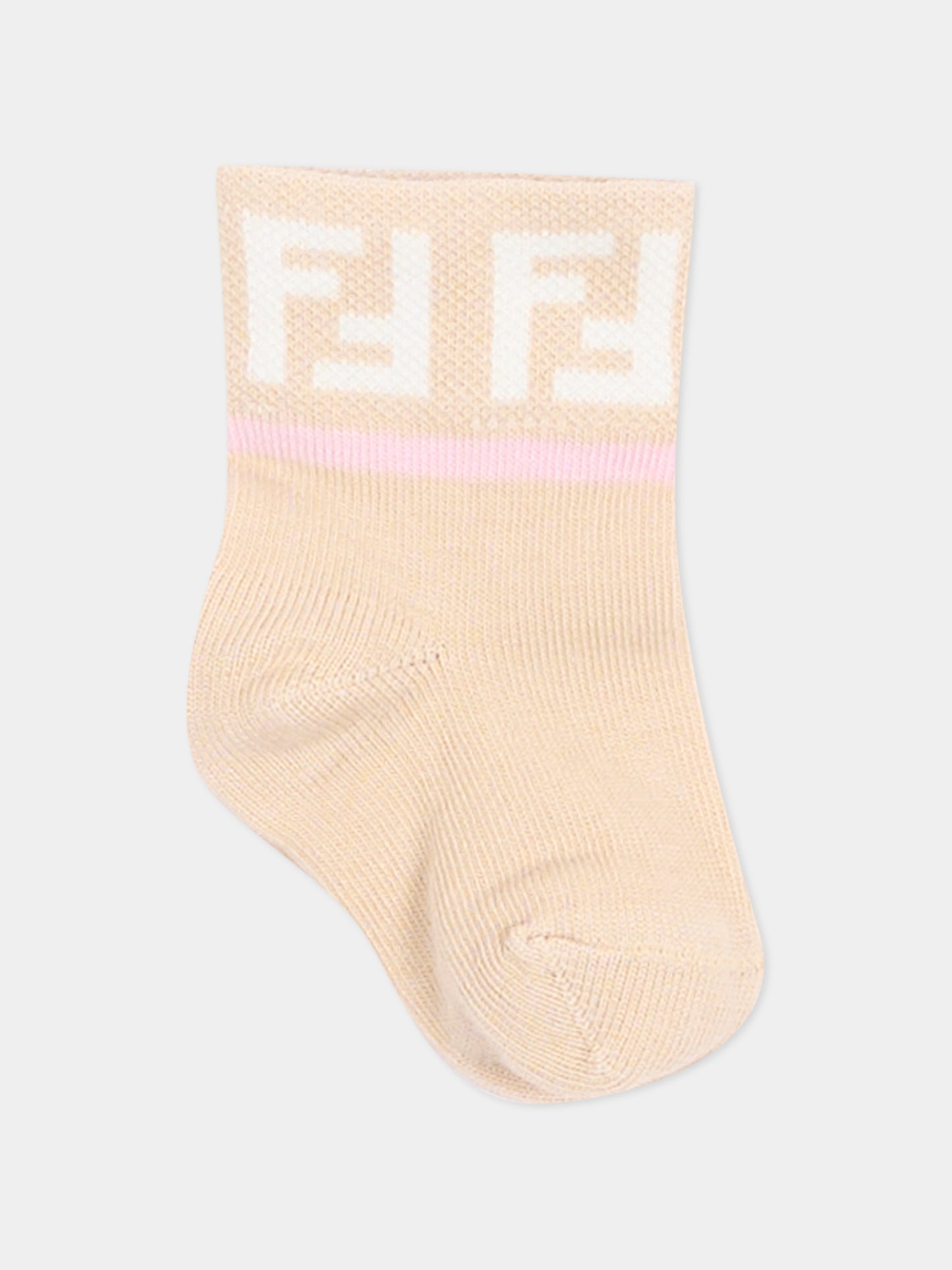 Ensemble chaussettes pour bébé fille avec double F