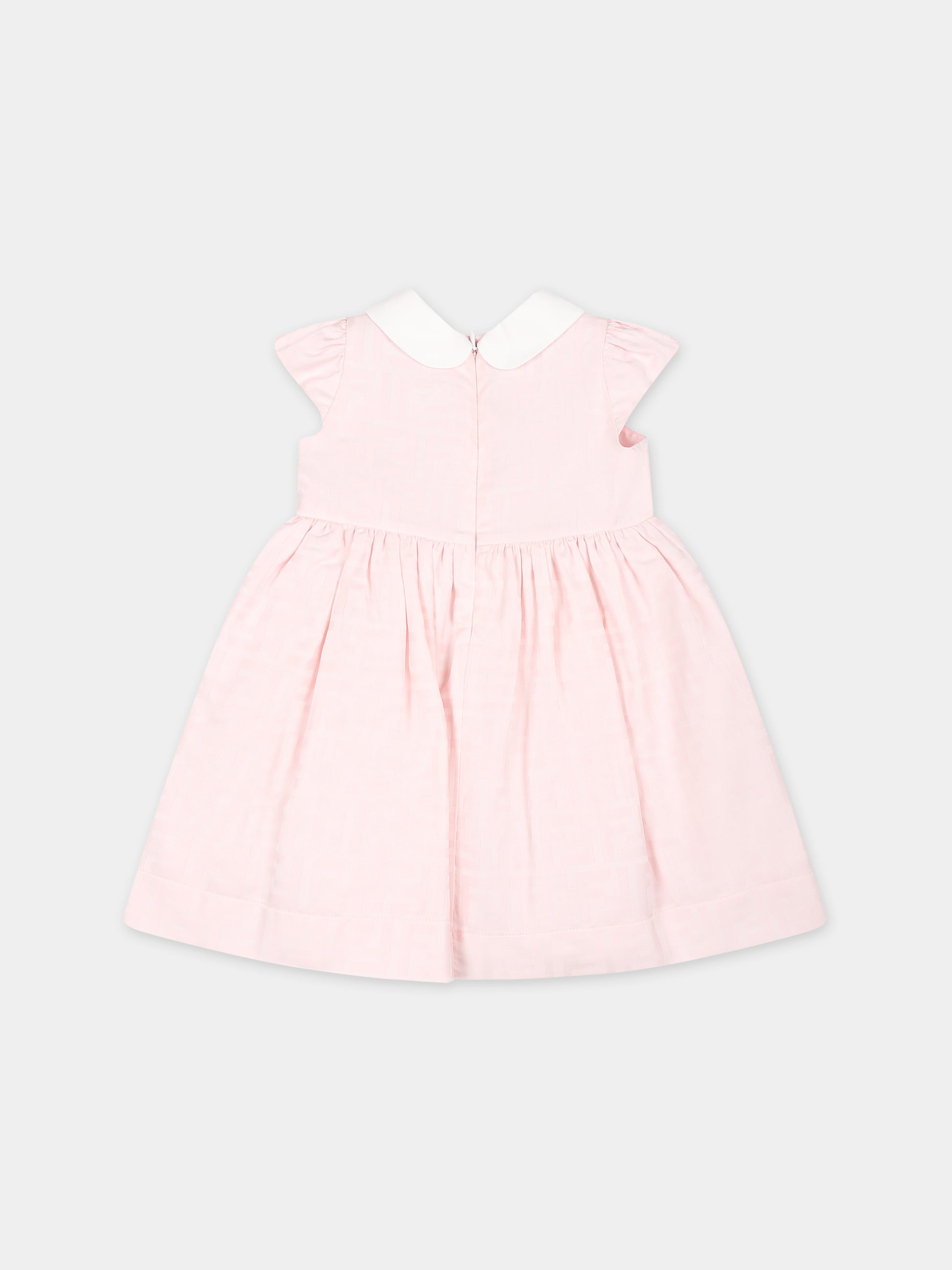 Vestito rosa per neonata con doppia F,Fendi Kids,BFB515 ARSY F0C11