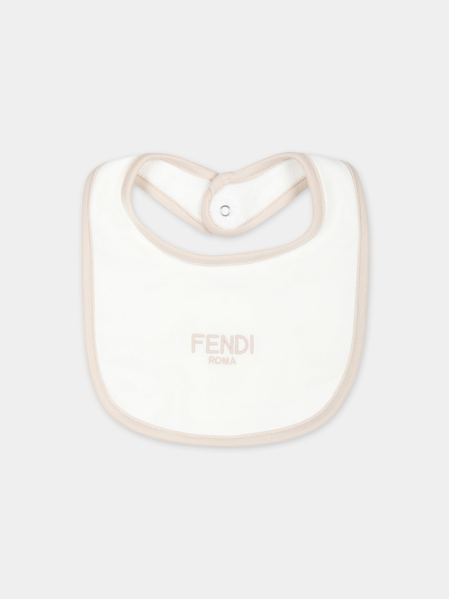 Set tutina beige per neonati con orsetto e logo Fendi,Fendi Kids,BUK119 ST8 F19J5