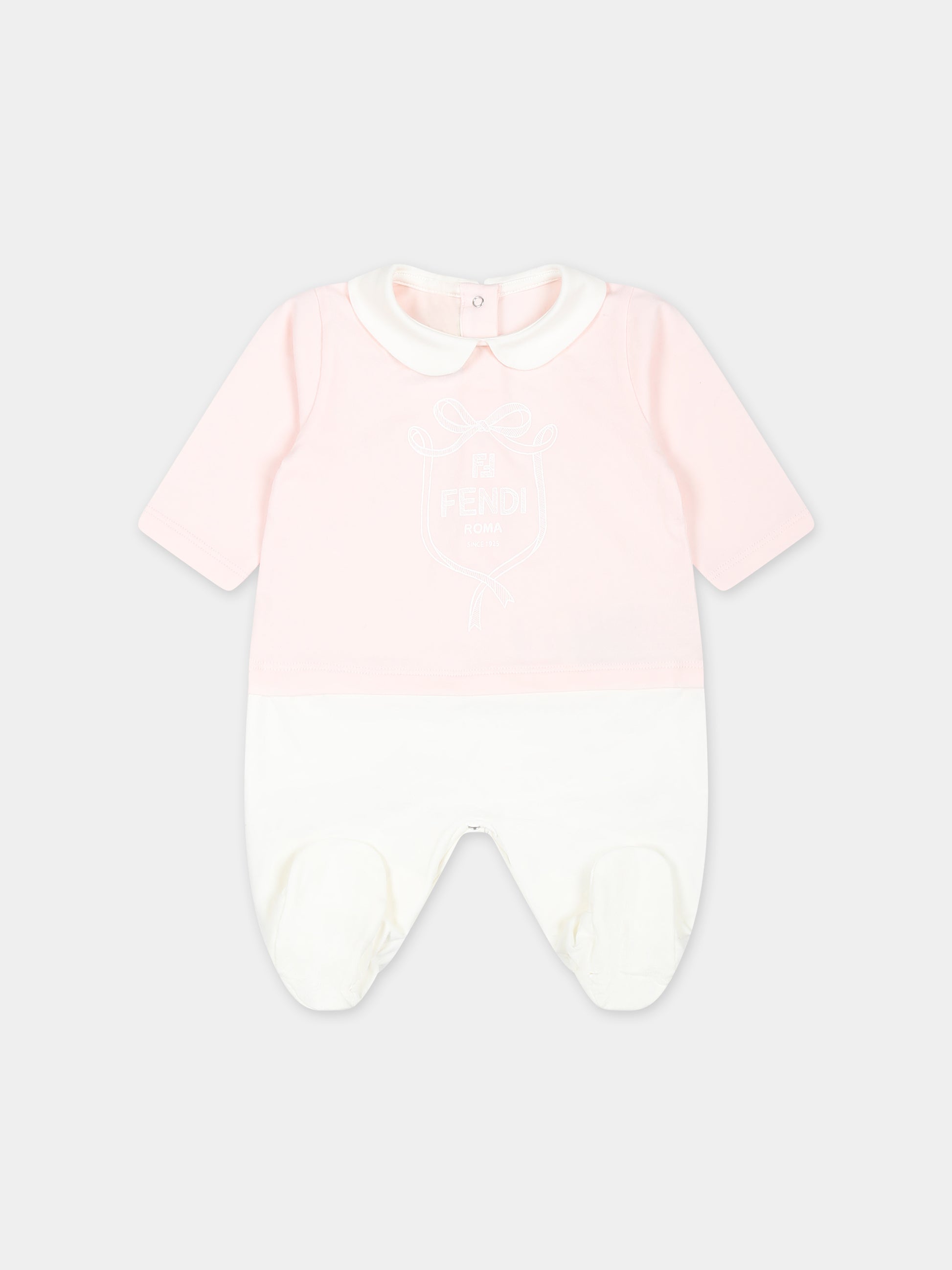 Set tutina rosa per neonata con stemma Fendi,Fendi Kids,BUK120 ST8 F0C11