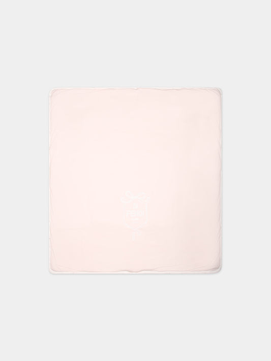 Coperta rosa per neonata con logo Fendi,Fendi Kids,BUJ280 ST8 F0C11