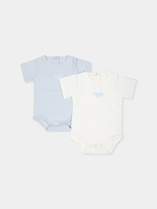 Set body celeste per neonato con logo,Fendi Kids,BUK123 ST8 F19J4