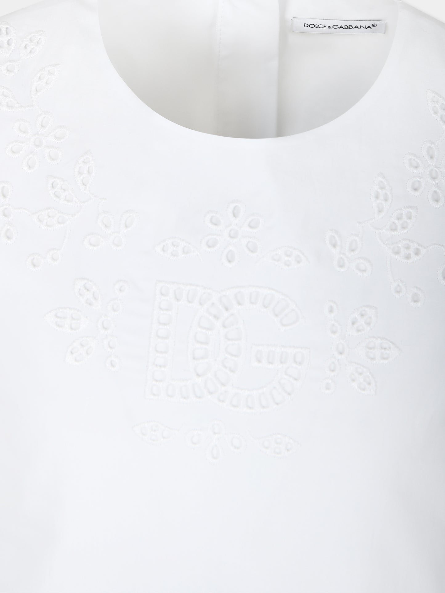 Vestito bianco per bambina con logo DG,Dolce & Gabbana Kids,L53DY3 G7NXY W0800