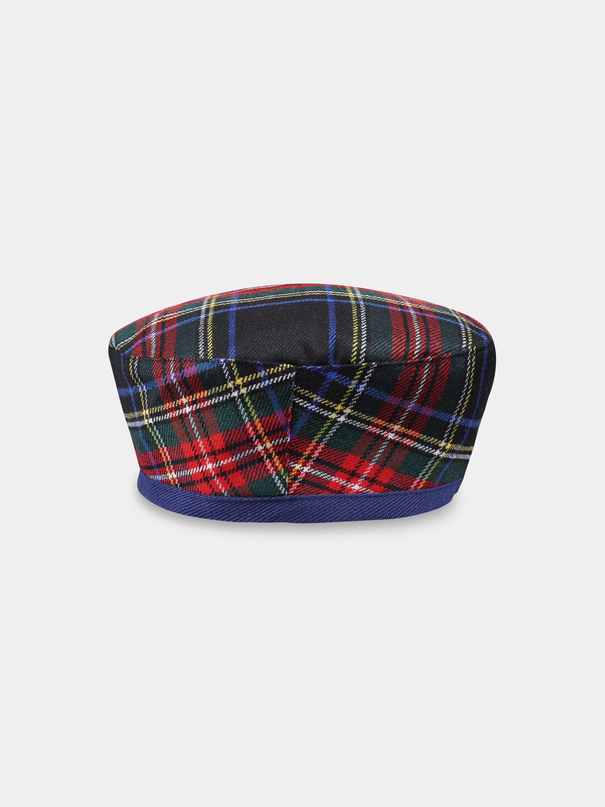 Basco blu per bambina con motivo tartan,Dolce & Gabbana Kids,LB5H43 FQMG9 S8100