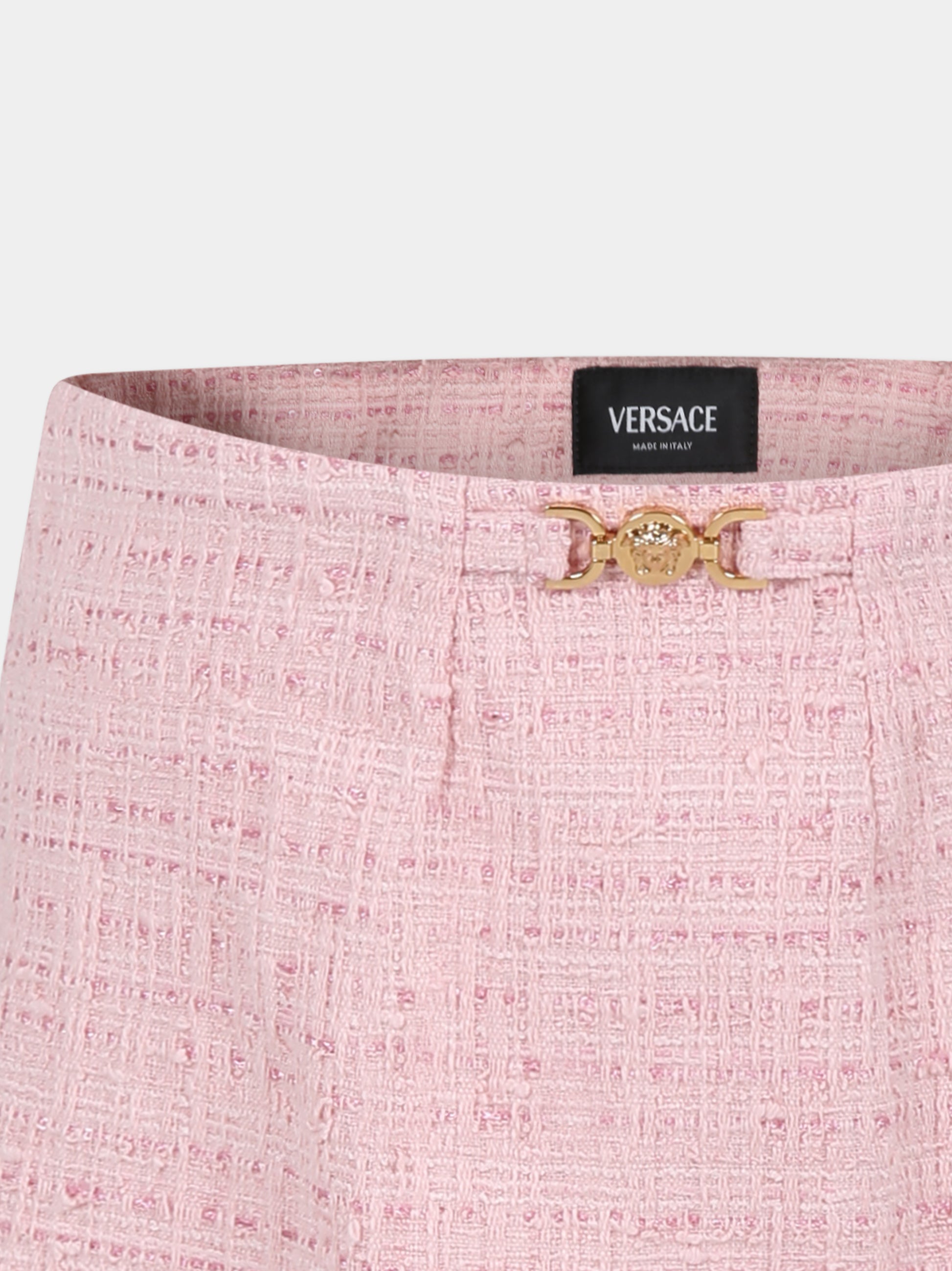 Shorts rosa per bambina con Medusa,Versace,1016350 1A10914 1PT20