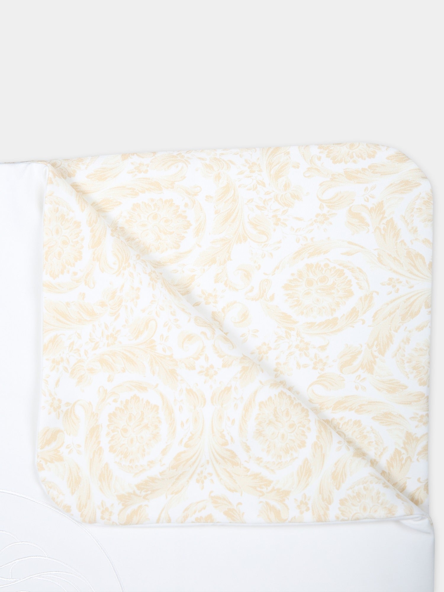 Coperta beige per neonati con stampa Barocco,Versace,1000092 1A11234 2WJ70