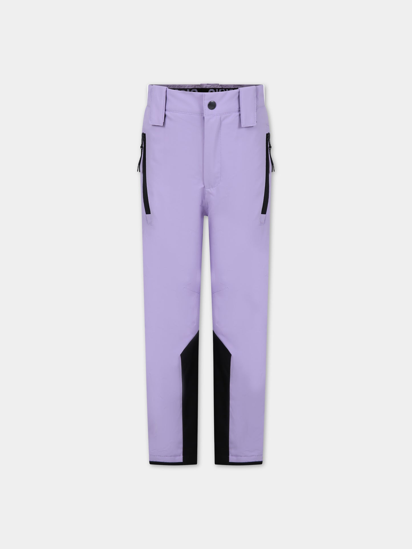 Pantaloni viola per neonata con stampa e logo,Molo,5W23I104 8783