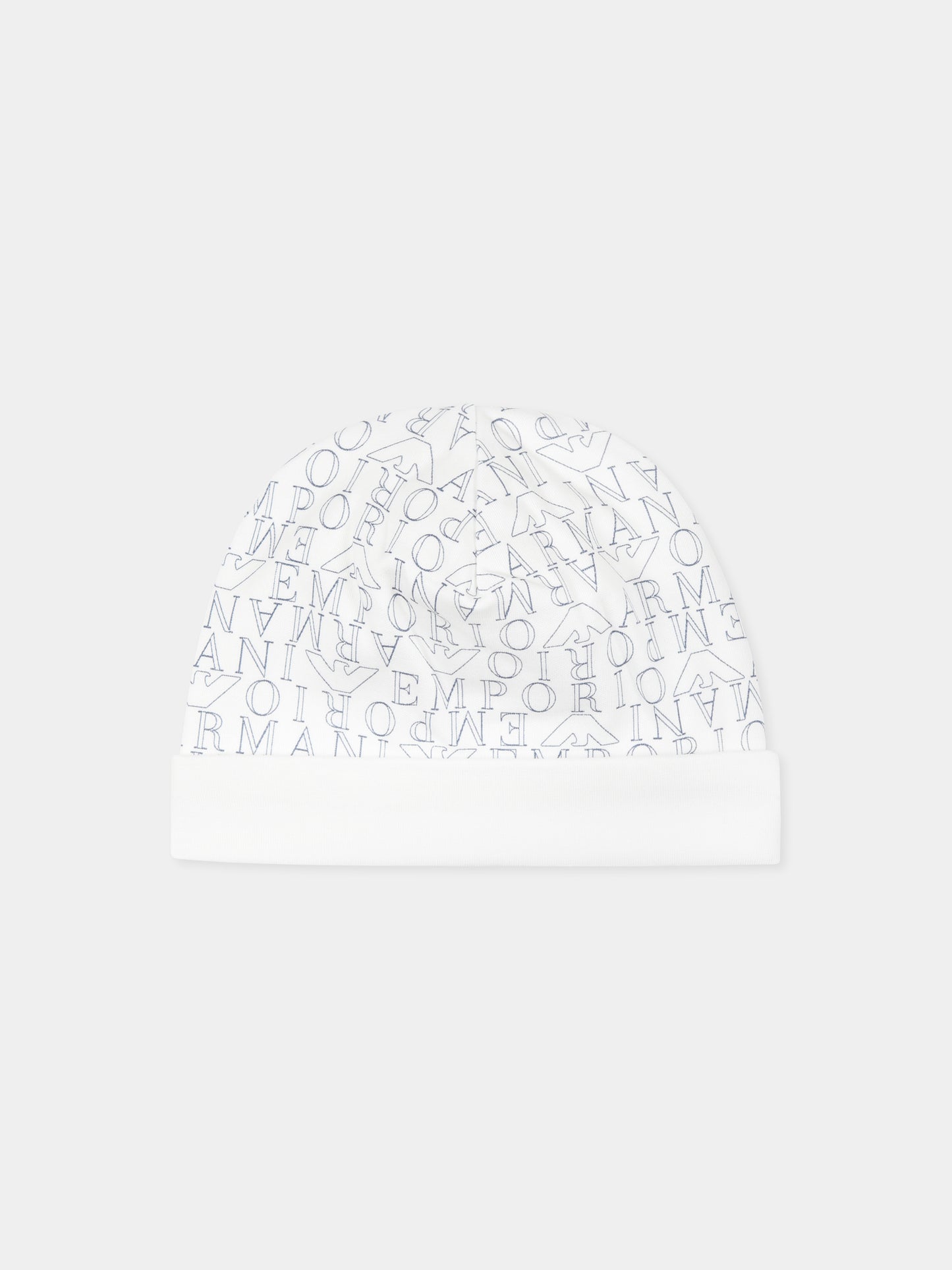 Cappello bianco per neonato con aquilotto,Emporio Armani,6DN404 NJ10Z F917