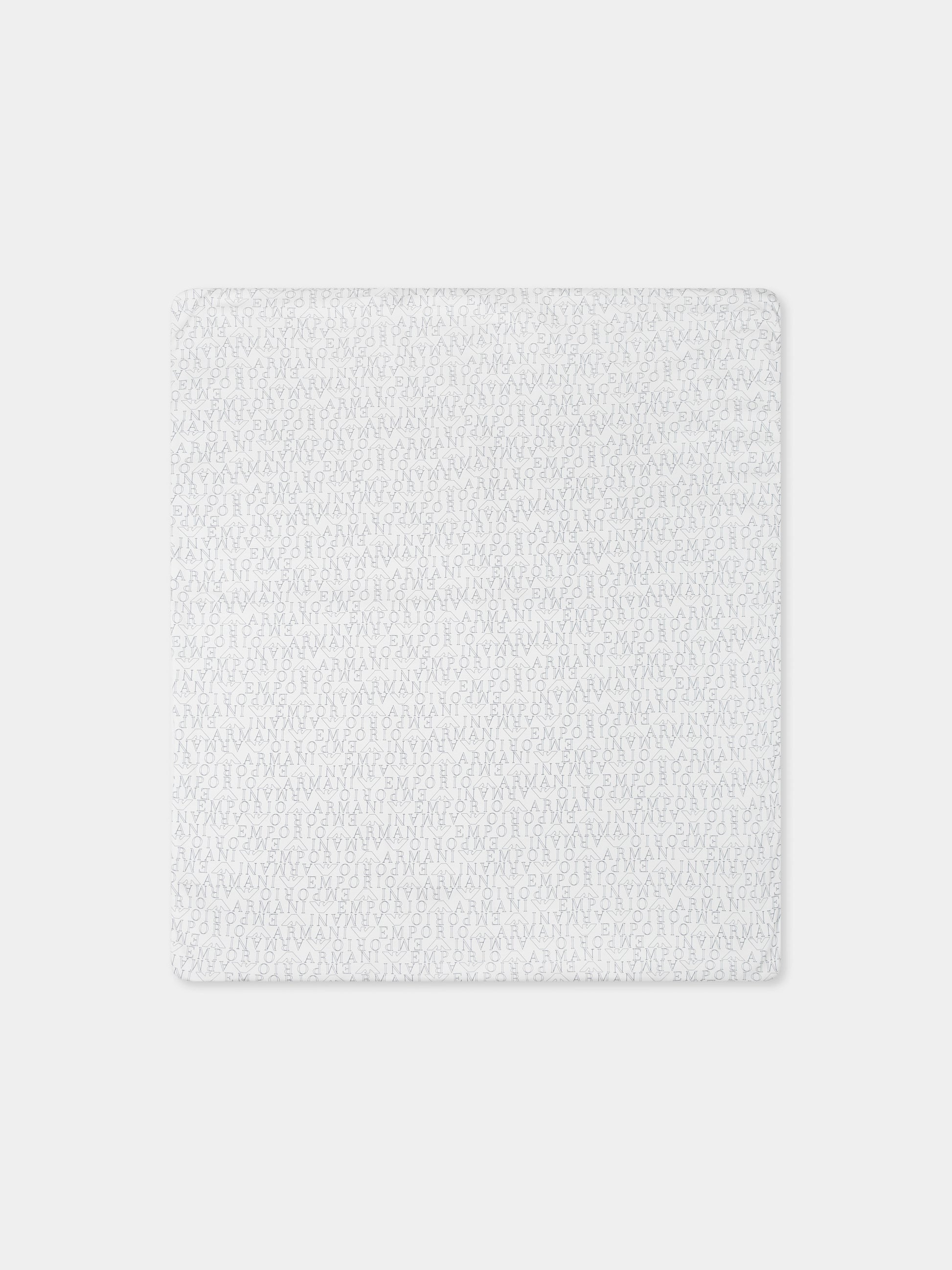 Coperta bianca per neonato con aquilotto e logo,Emporio Armani,6DN802 NJ10Z F917