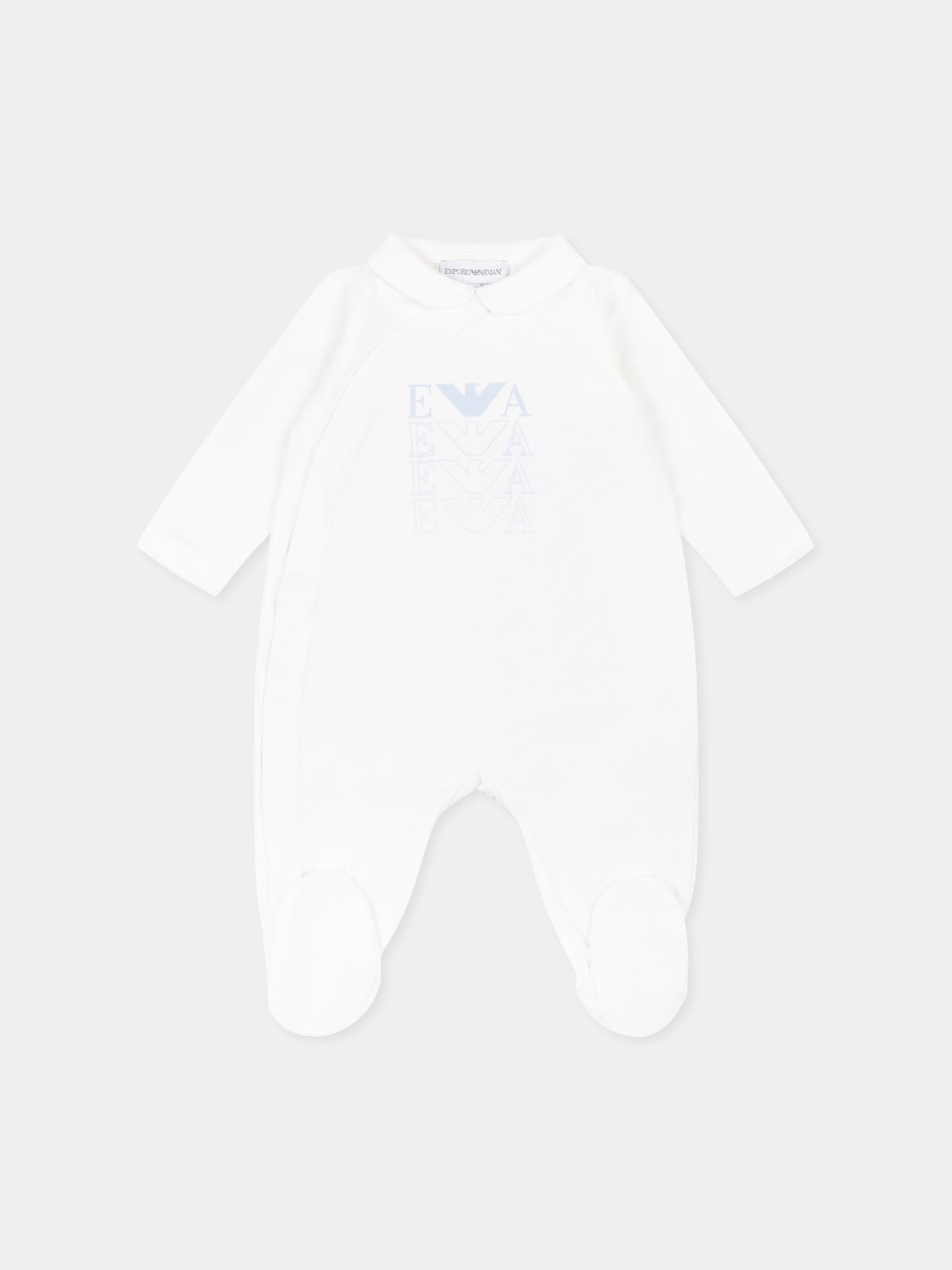 Tutina bianca per neonato con aquilotto,Emporio Armani,EY000013 AF10913 M0025