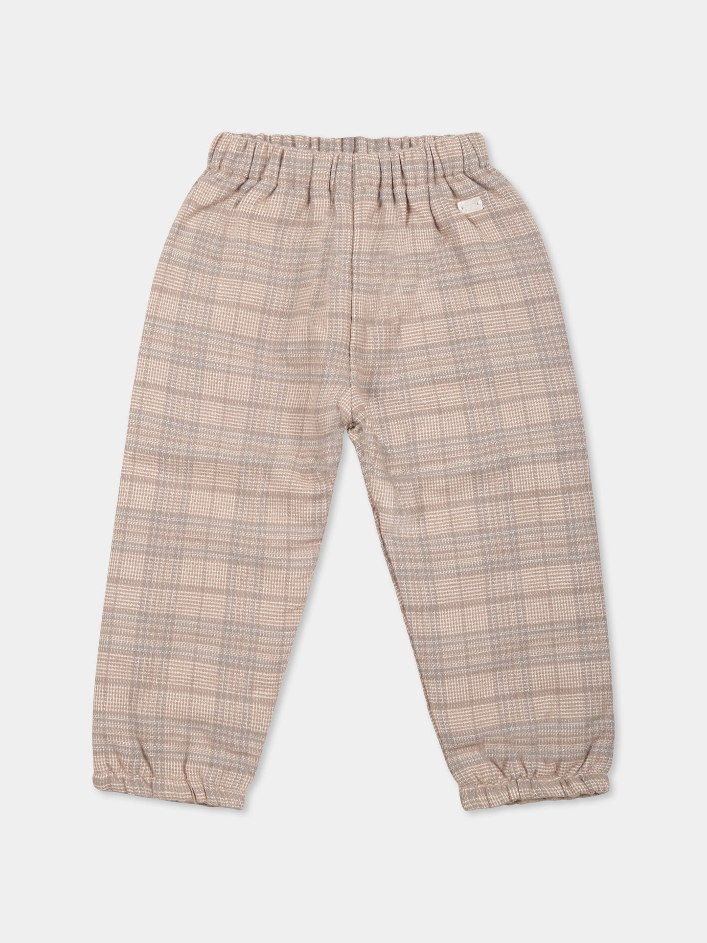 Pantalon beige pour bébé garçon avec logo