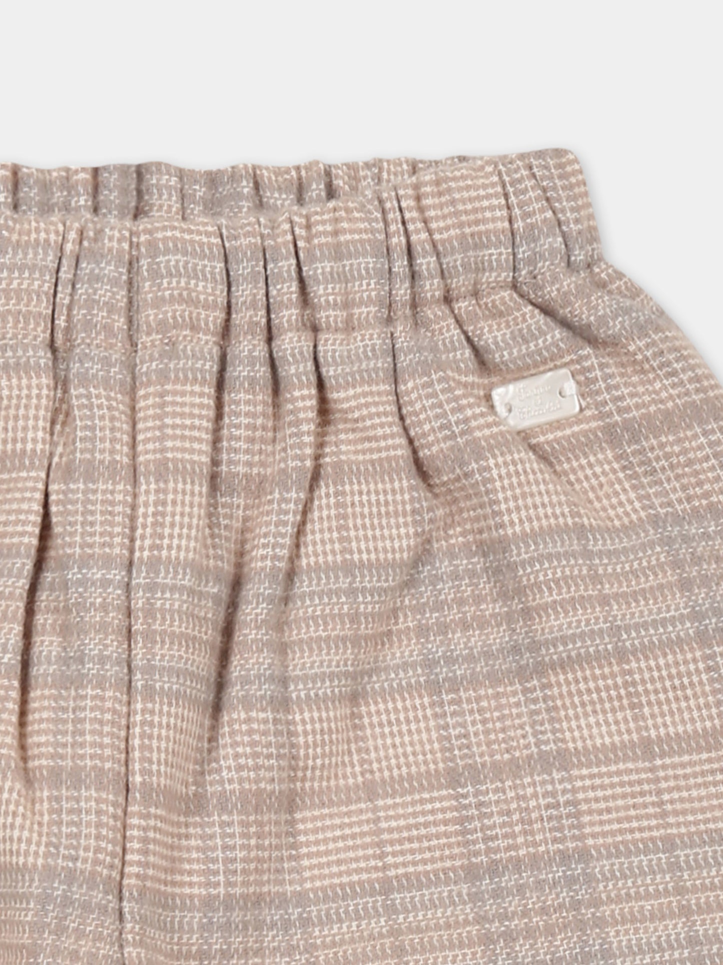 Pantalon beige pour bébé garçon avec logo