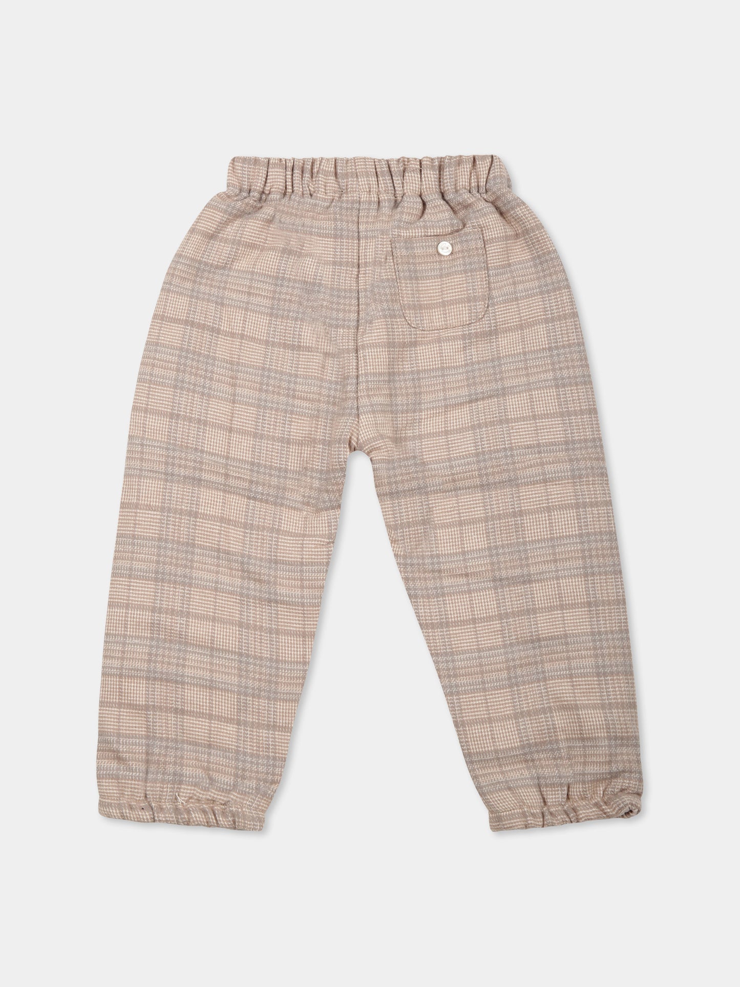 Pantalon beige pour bébé garçon avec logo