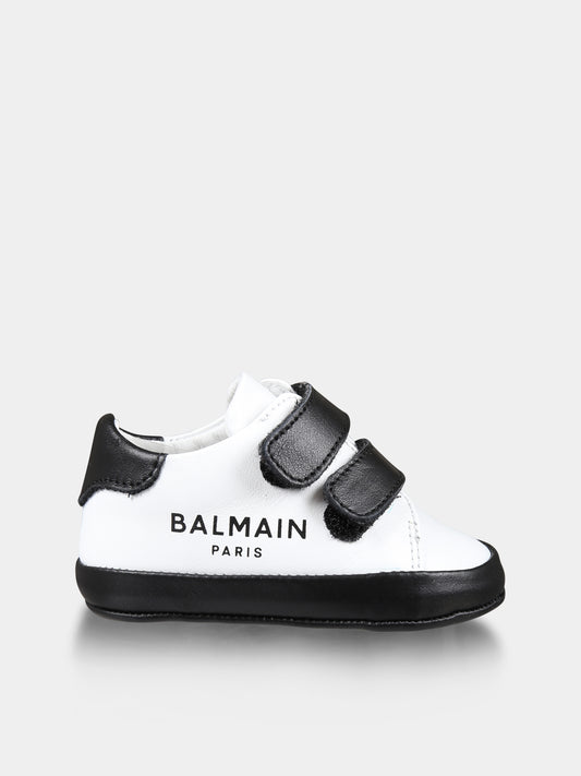 Sneakers bianche per neonato con logo,Balmain Kids,BV0546 Y0051 100NE