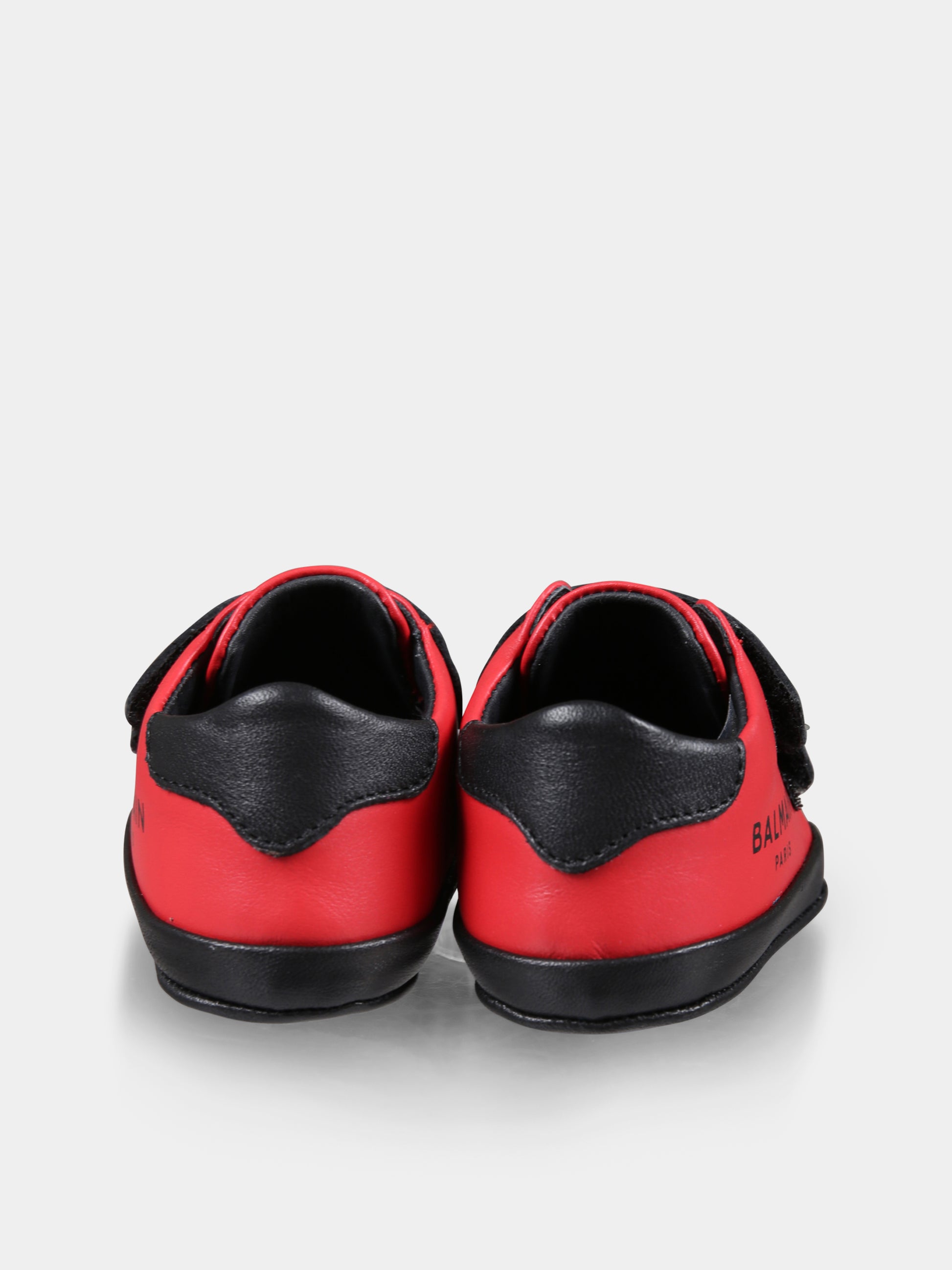 Sneakers rosse per neonato con logo,Balmain Kids,BV0546 Y0051 414NE