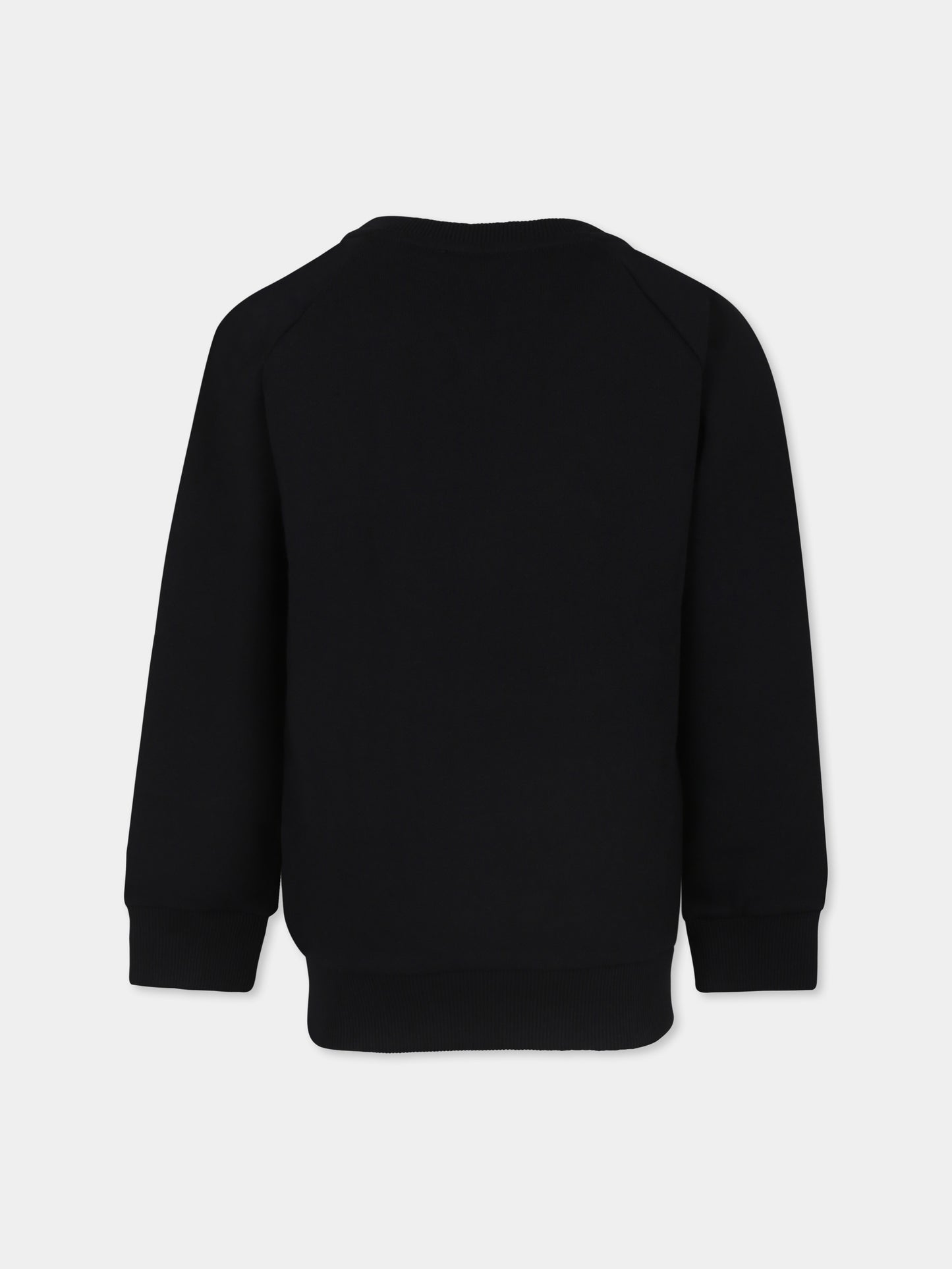 Felpa nera per bambini con logo,Balmain Kids,BV4P10 Z0001 930AG