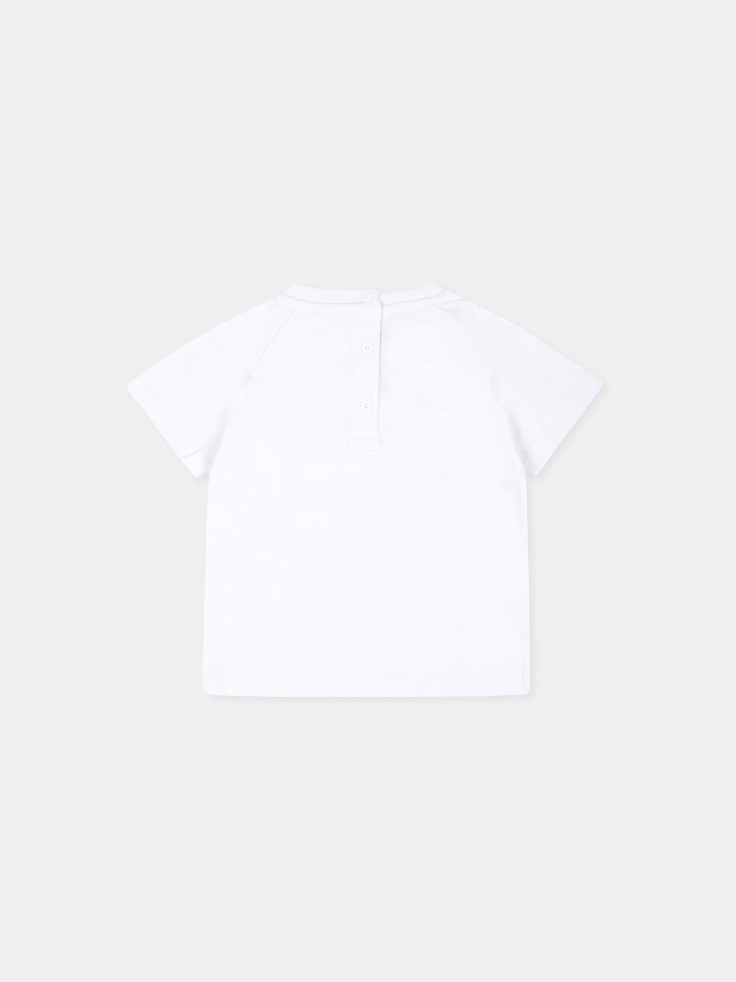 T-shirt bianca per neonata con logo,Balmain Kids,BV8511 Z0057 100AG