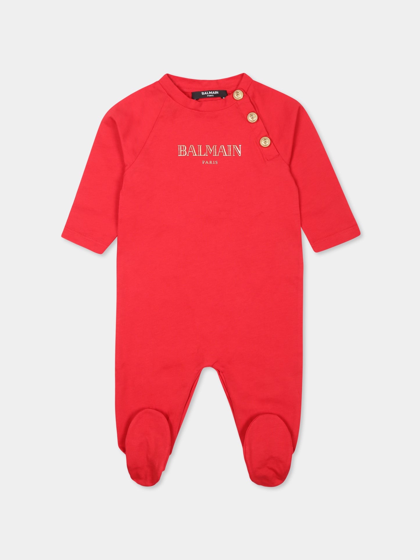 Set tutina rosso per neonati con logo,Balmain Kids,BVB57A Z0082 414OR