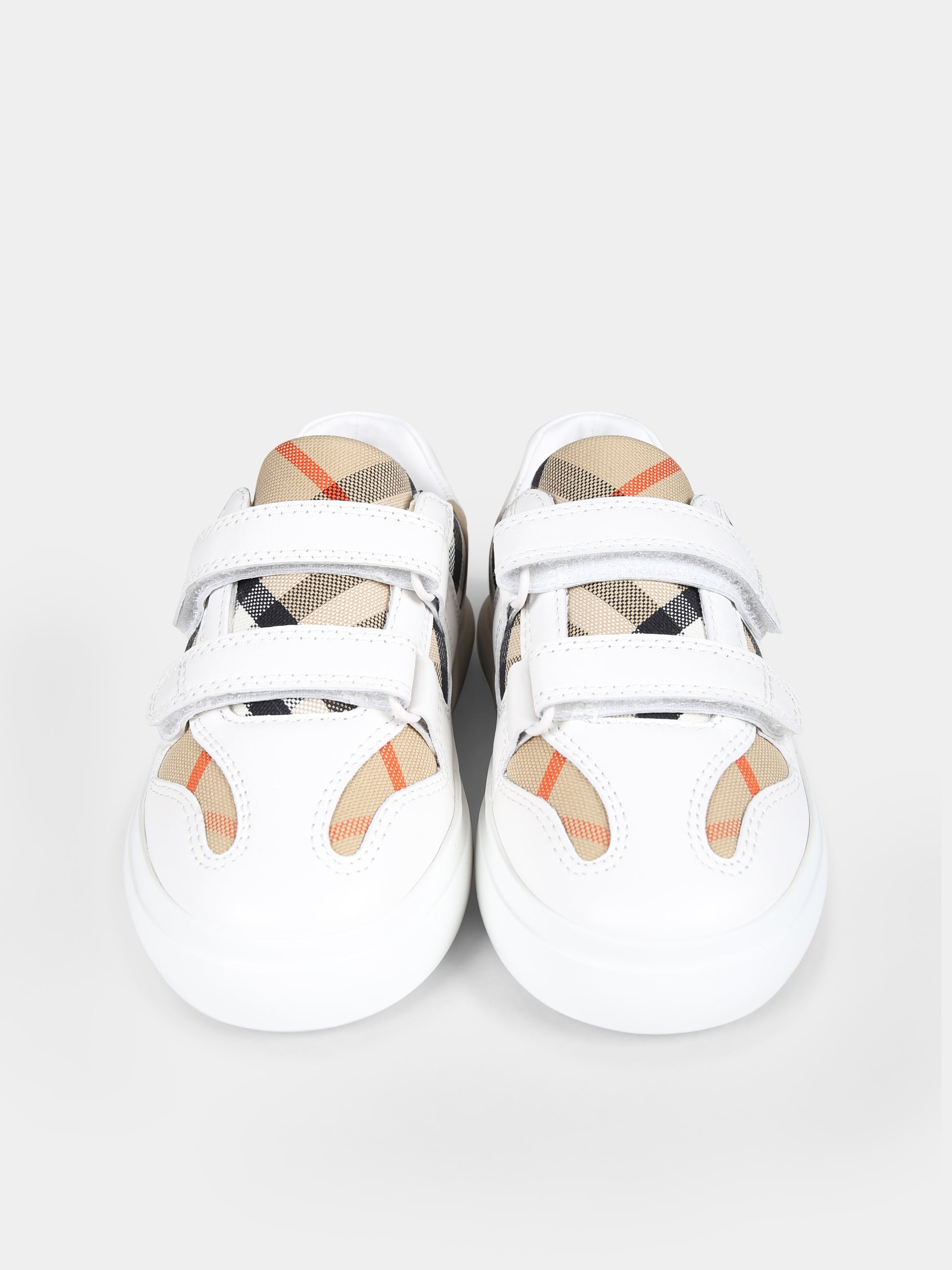 Sneakers bianche per bambini con check vintage,Burberry Kids,8089231 B9368