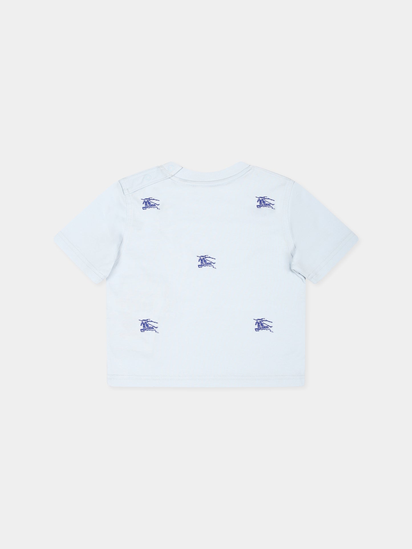 T-shirt celeste per neonato con cavaliere equestre,Burberry Kids,8093210 A3149