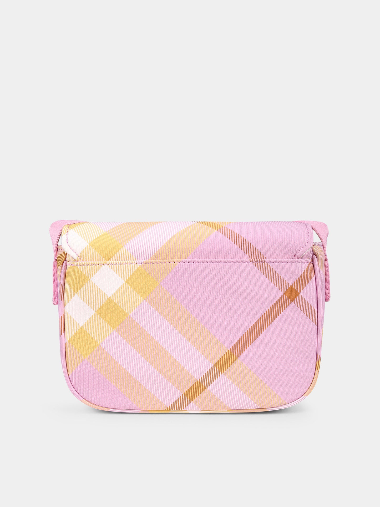 Borsa rosa per bambina con check,Burberry Kids,8090996 A2179