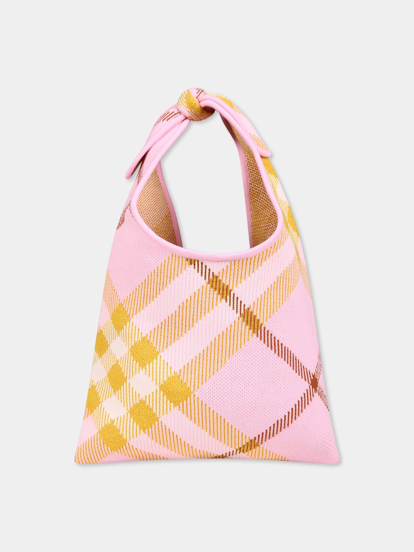 Borsa rosa per bambina con check vintage,Burberry Kids,8089435 A2216