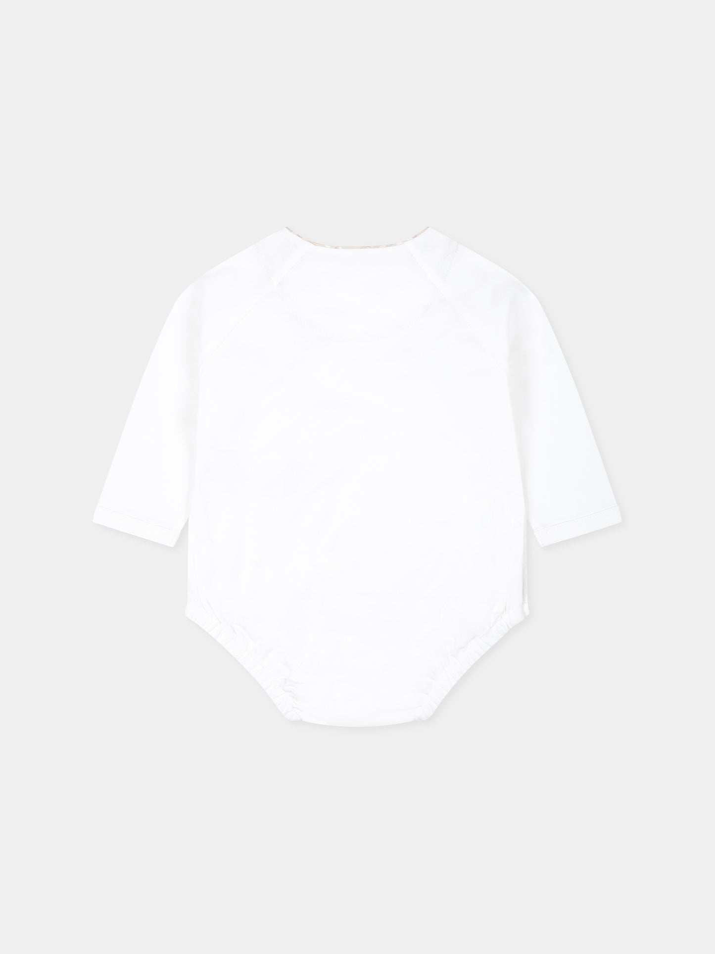 Set body bianco per neonati con check vinatge,Burberry Kids,8097184 A1464