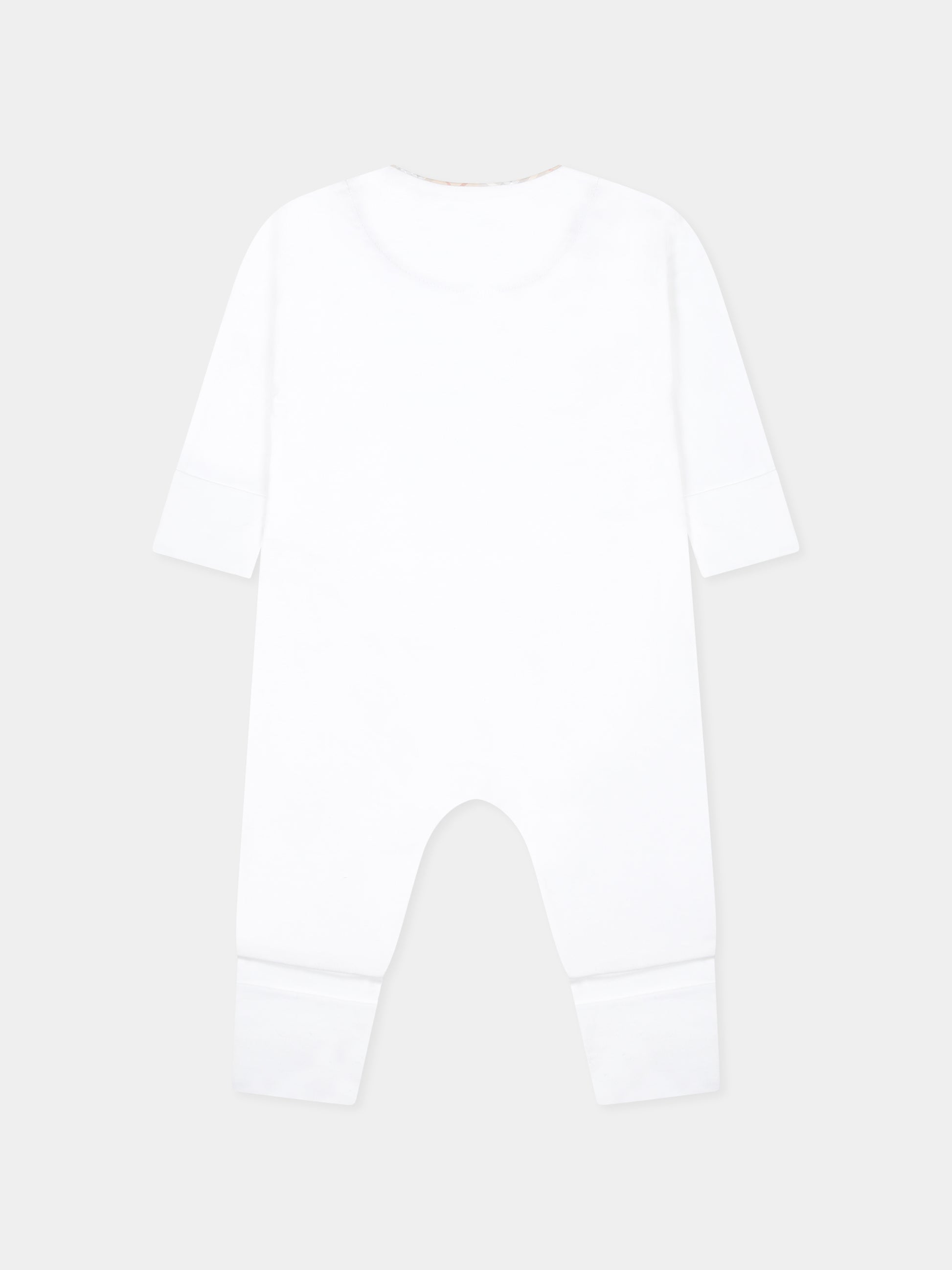 Set body bianco per neonati con check vinatge,Burberry Kids,8093120 A1464