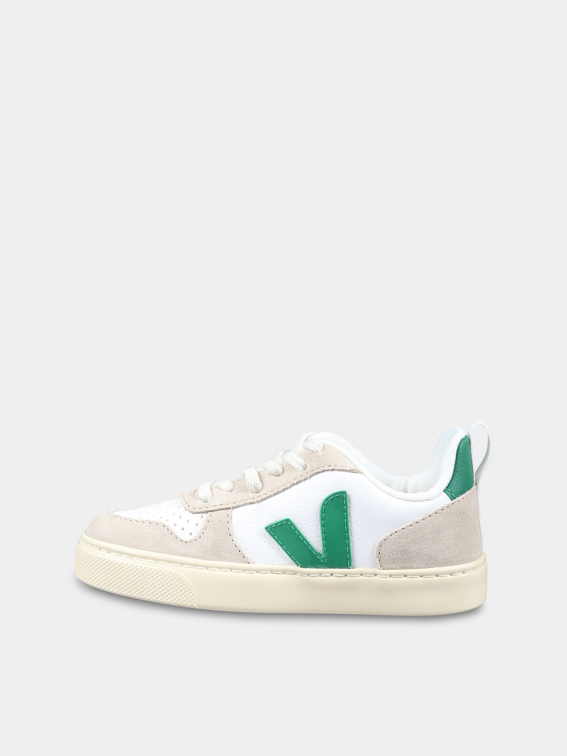 Sneakers avorio per bambini con logo,Veja,CX0503225C