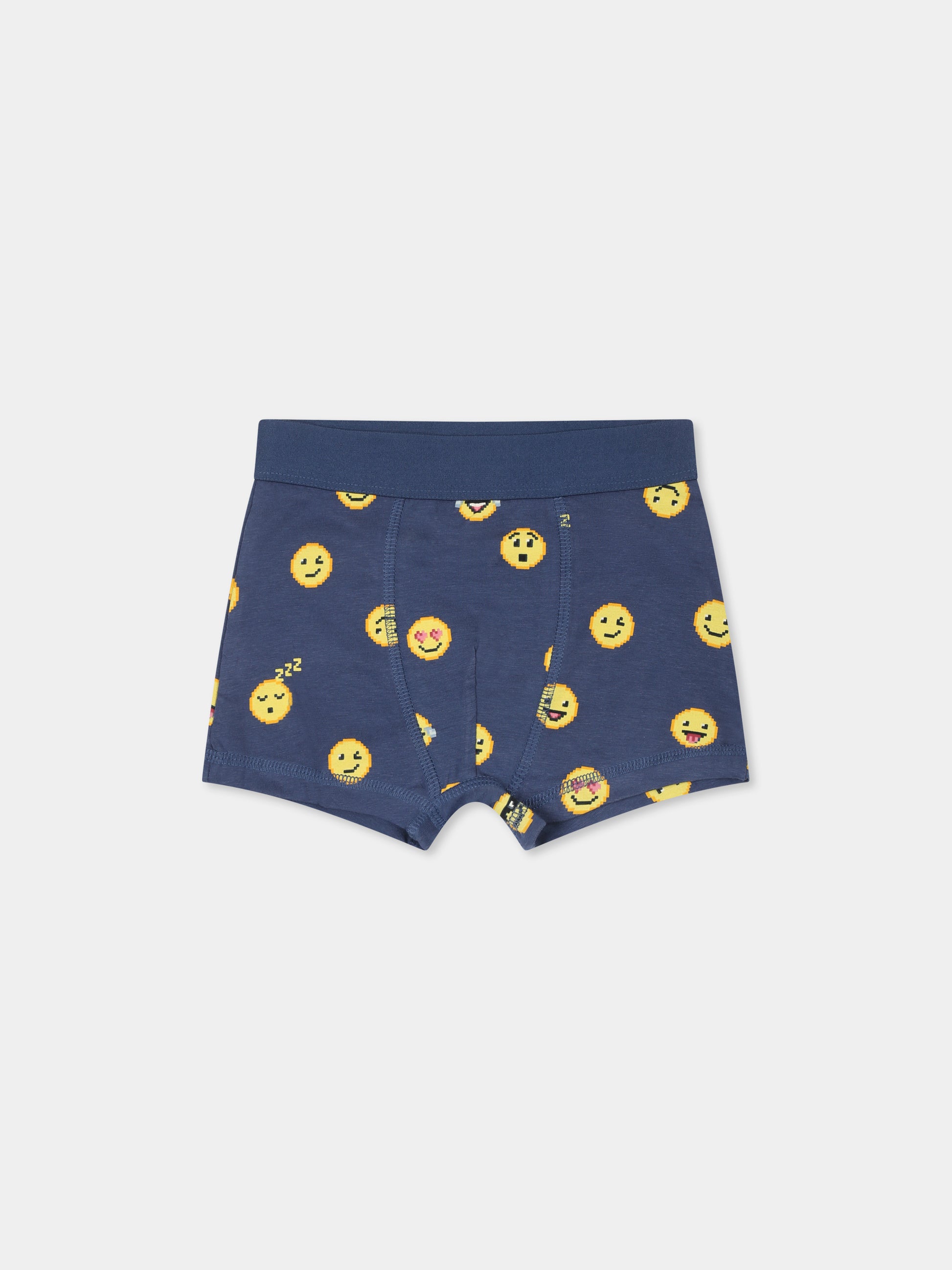 Set boxer blu Justin per bambino con stampa emoji,Molo,1W24Q201 9218