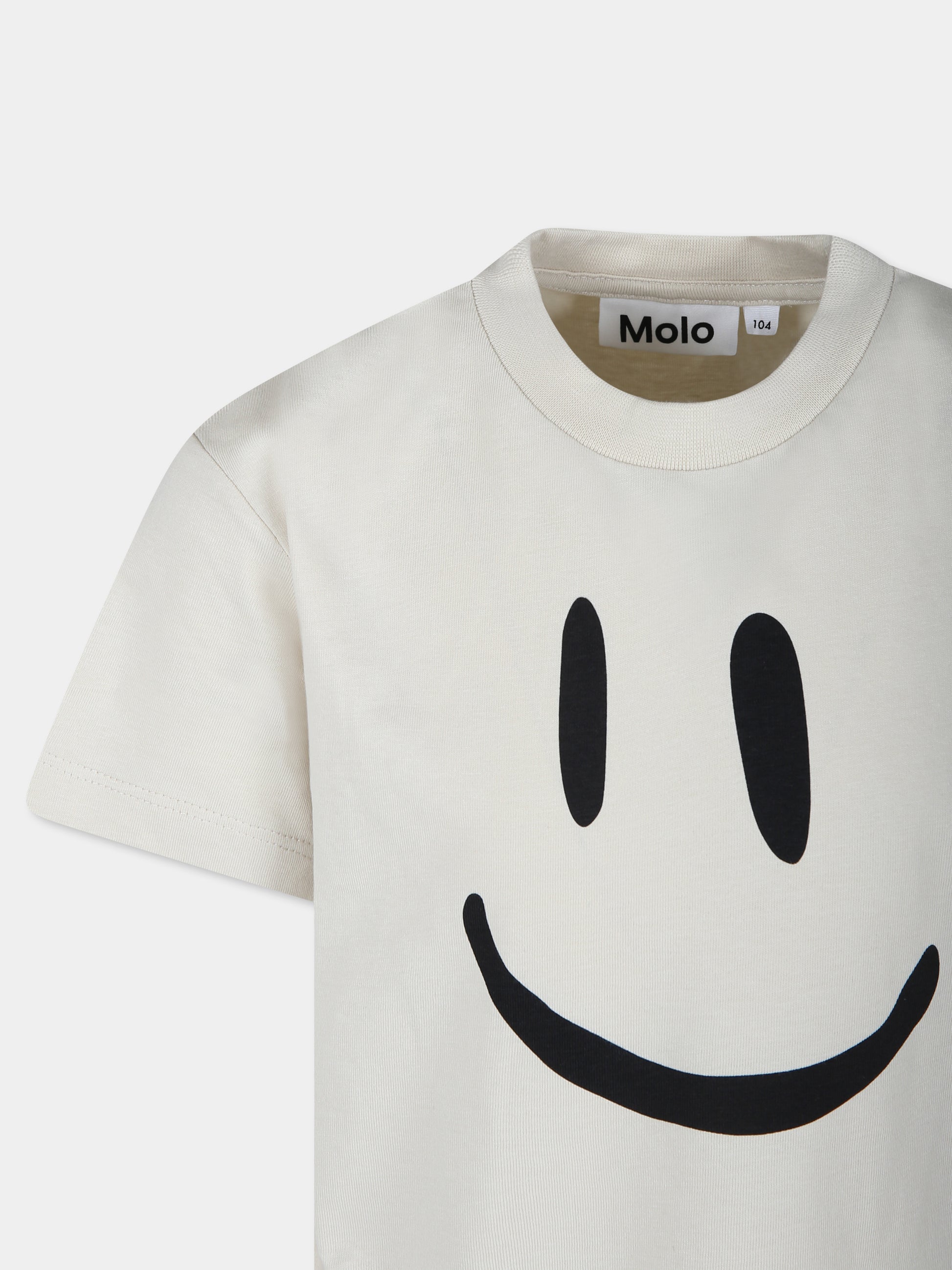 T-shirt avorio per bambini con smile,Molo,6W24A201 8955