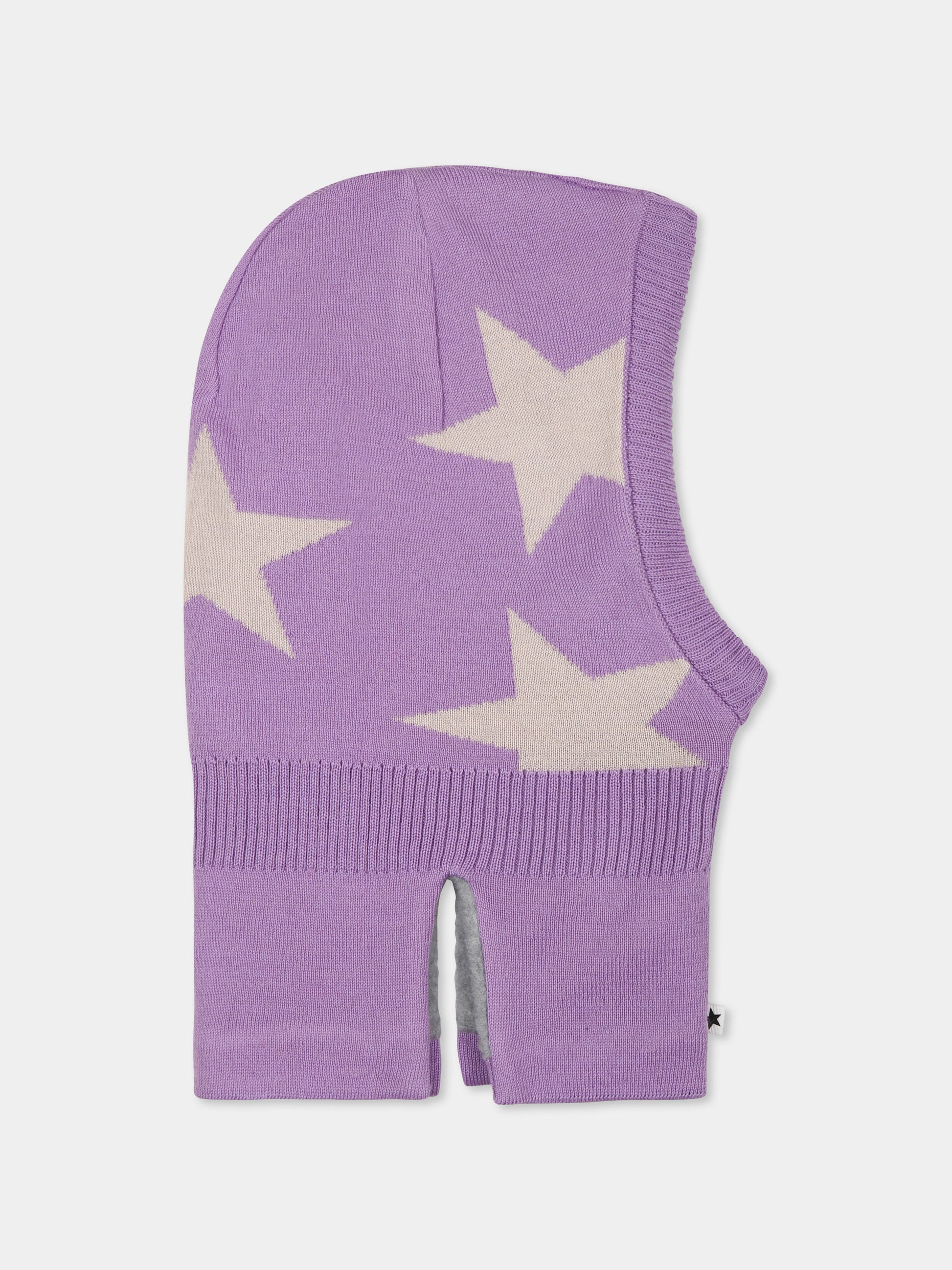 Balaclava viola Snow per bambina con stelle,Molo,7W24S401 8847