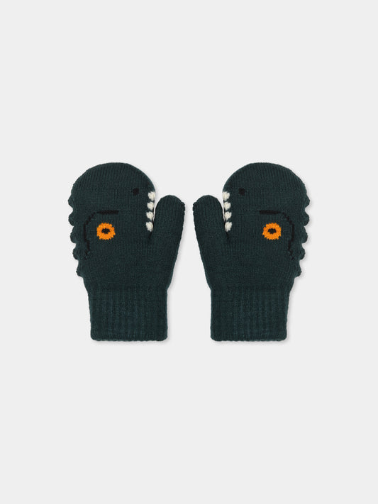 Guanti verdi Kenau per bambino con dinosauro,Molo,7W24S105 2319