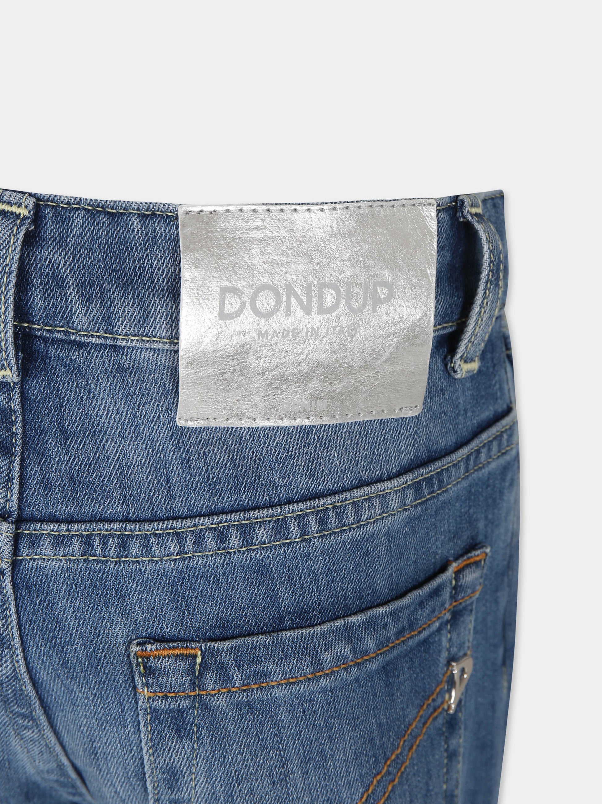 Jeans blu per bambina con logo,Dondup Kids,DFPA090 C DS040 4025