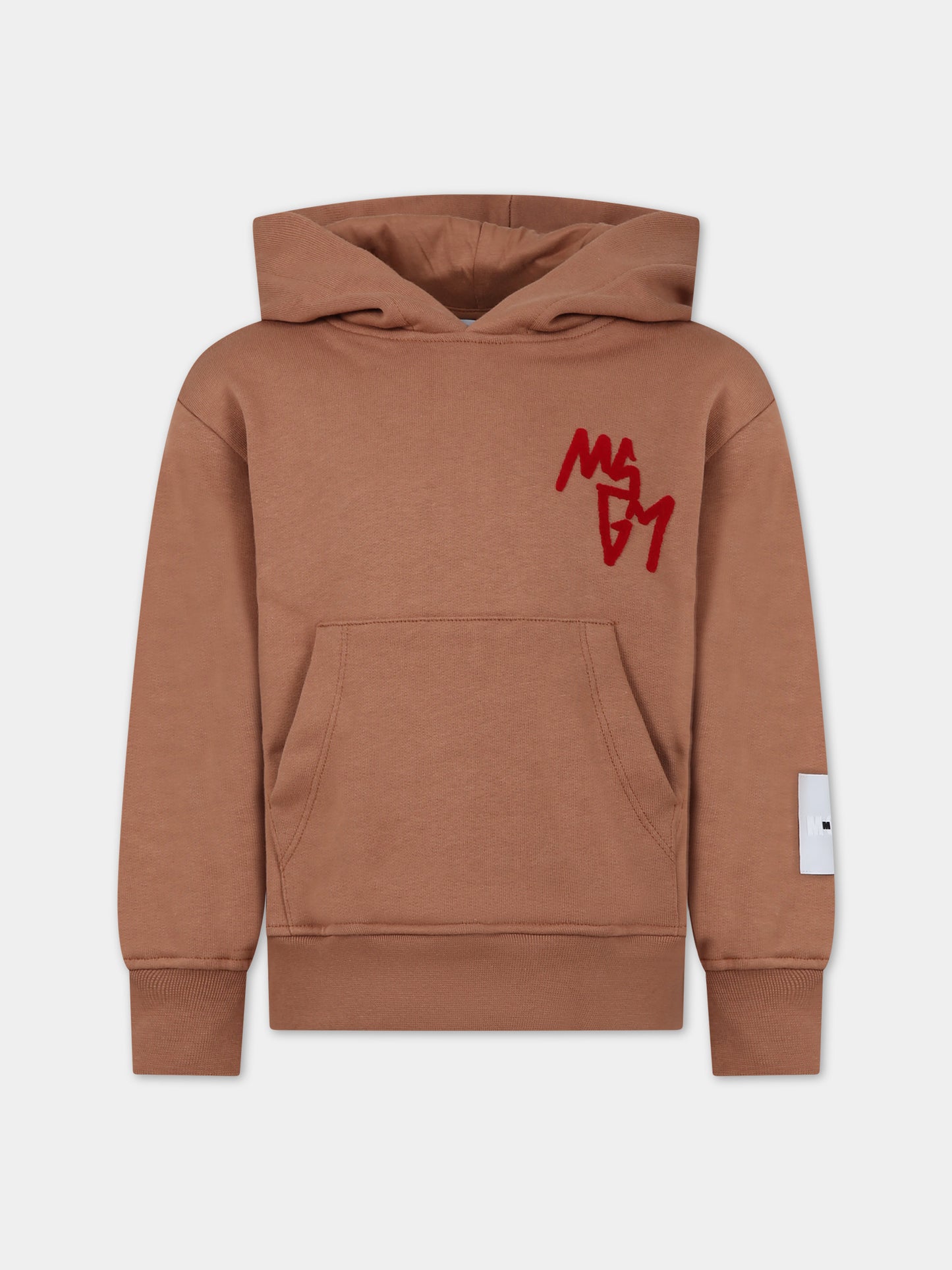 Felpa beige per bambino con logo,Msgm Kids,F3MSJBHS131 924