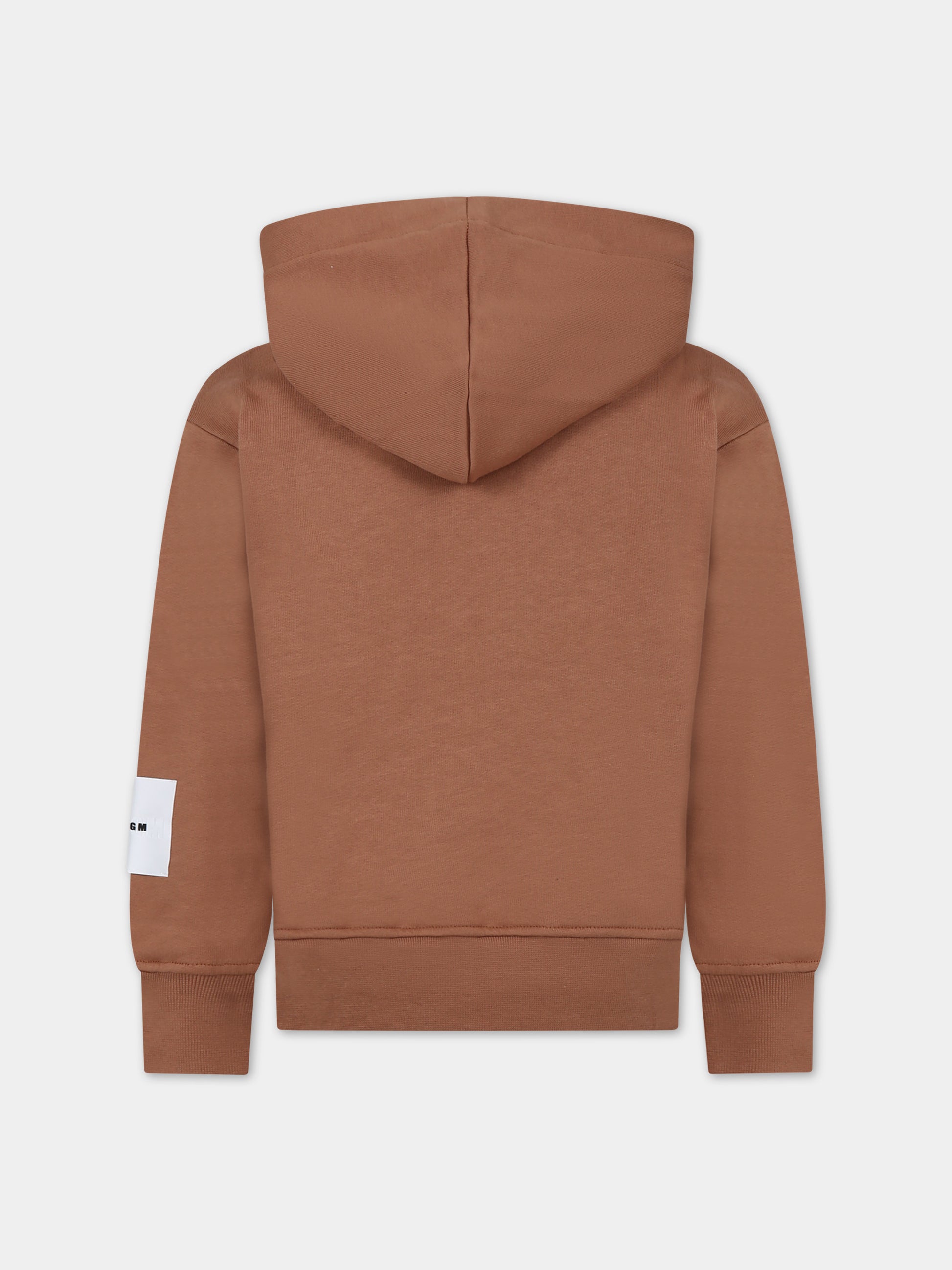 Felpa beige per bambino con logo,Msgm Kids,F3MSJBHS131 924