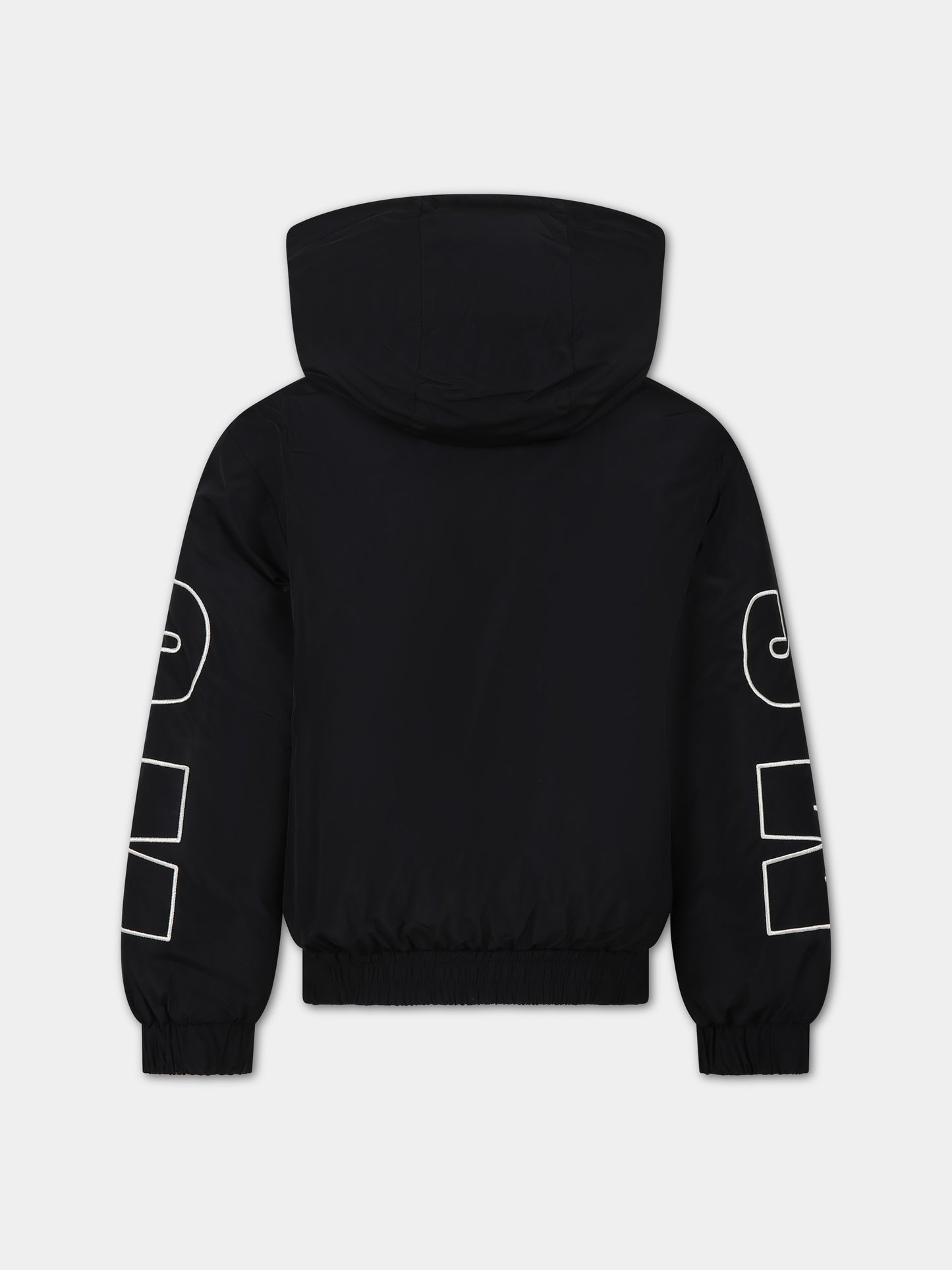 Piumino nero per bambino con logo,Msgm Kids,F3MSJBPF002 110