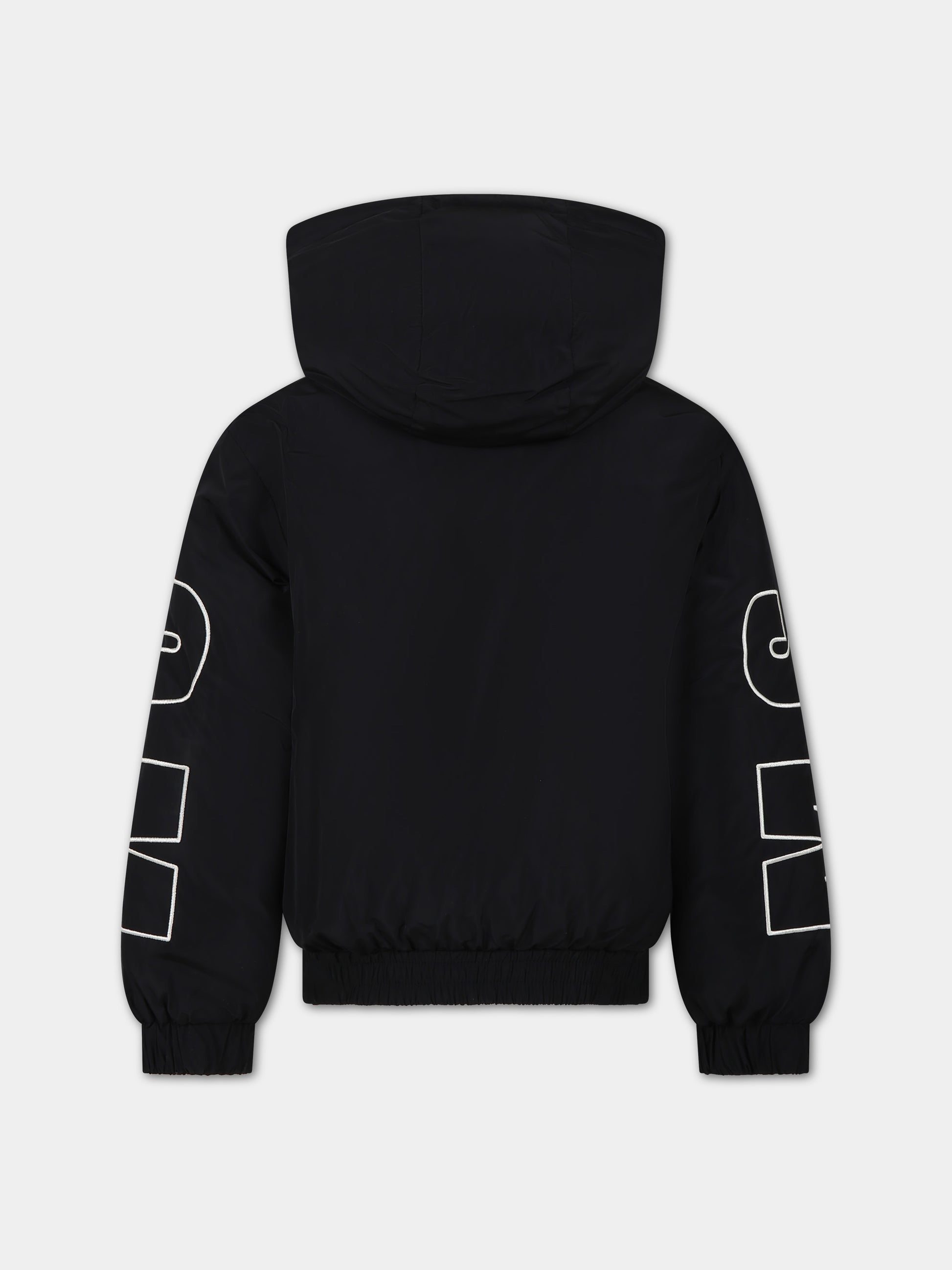 Piumino nero per bambino con logo,Msgm Kids,F3MSJBPF002 110