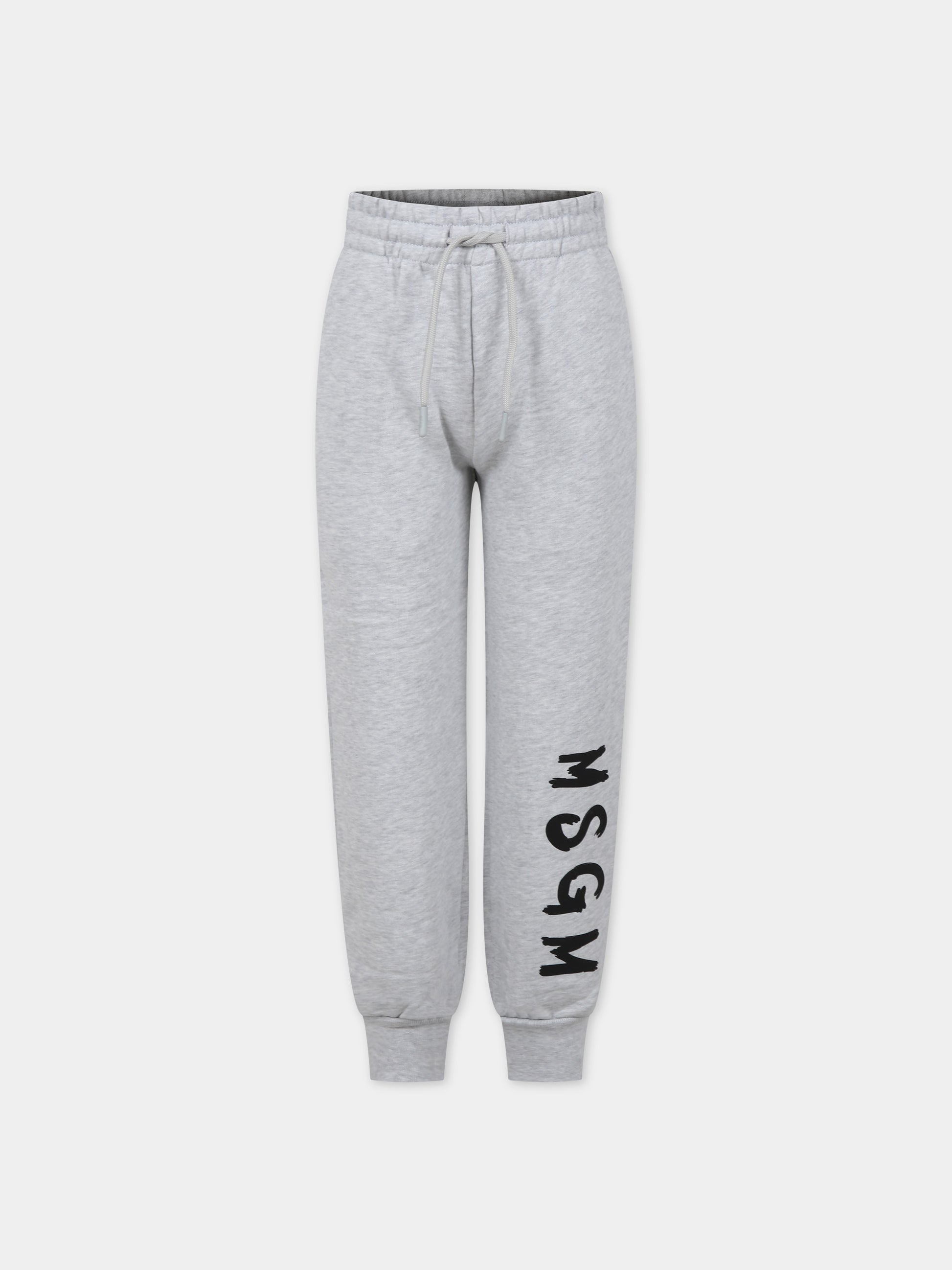Pantaloni grigi per bambini con logo,Msgm Kids,F3MSJUFP027 107