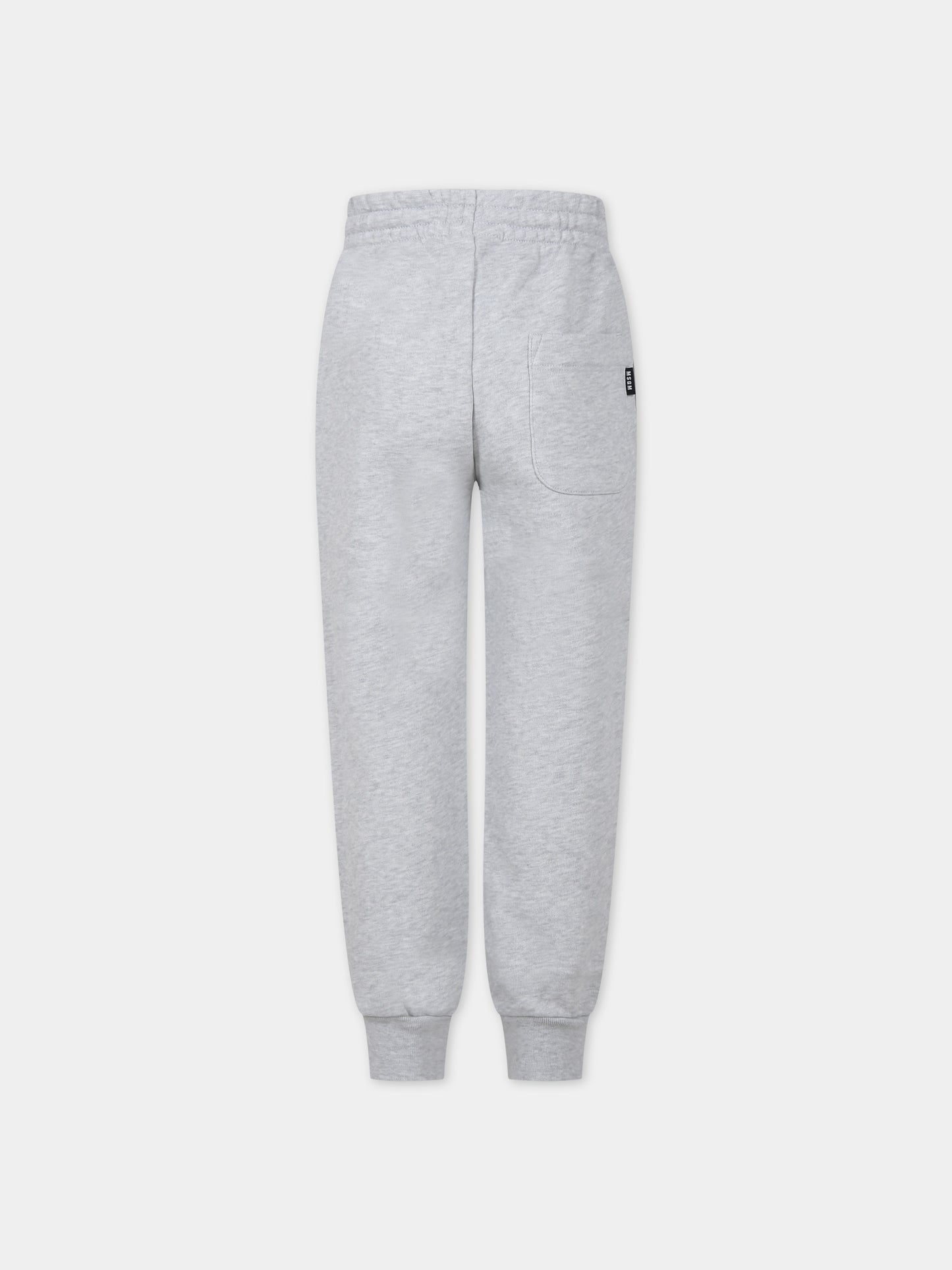 Pantaloni grigi per bambini con logo,Msgm Kids,F3MSJUFP027 107