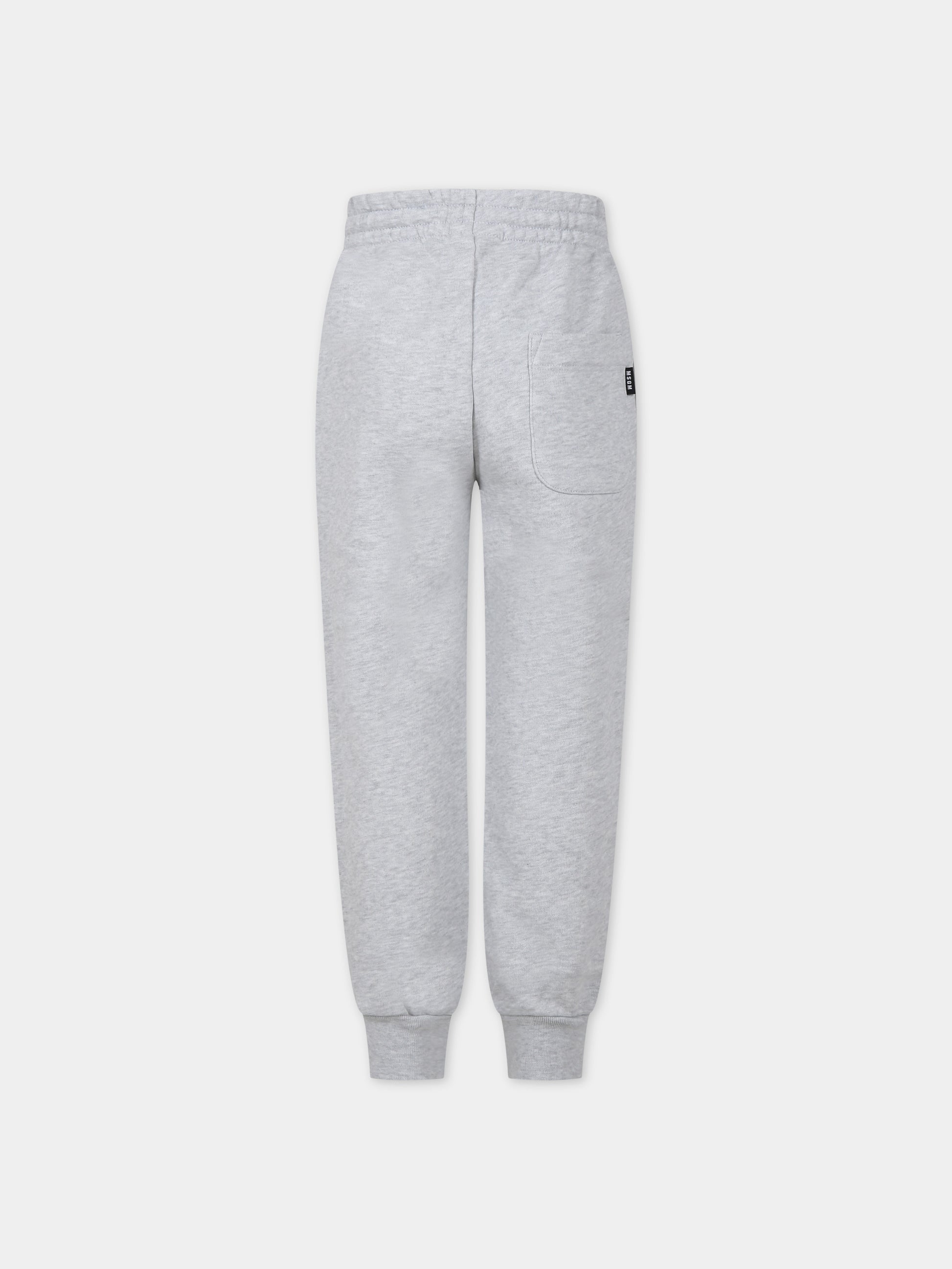 Pantaloni grigi per bambini con logo,Msgm Kids,F3MSJUFP027 107