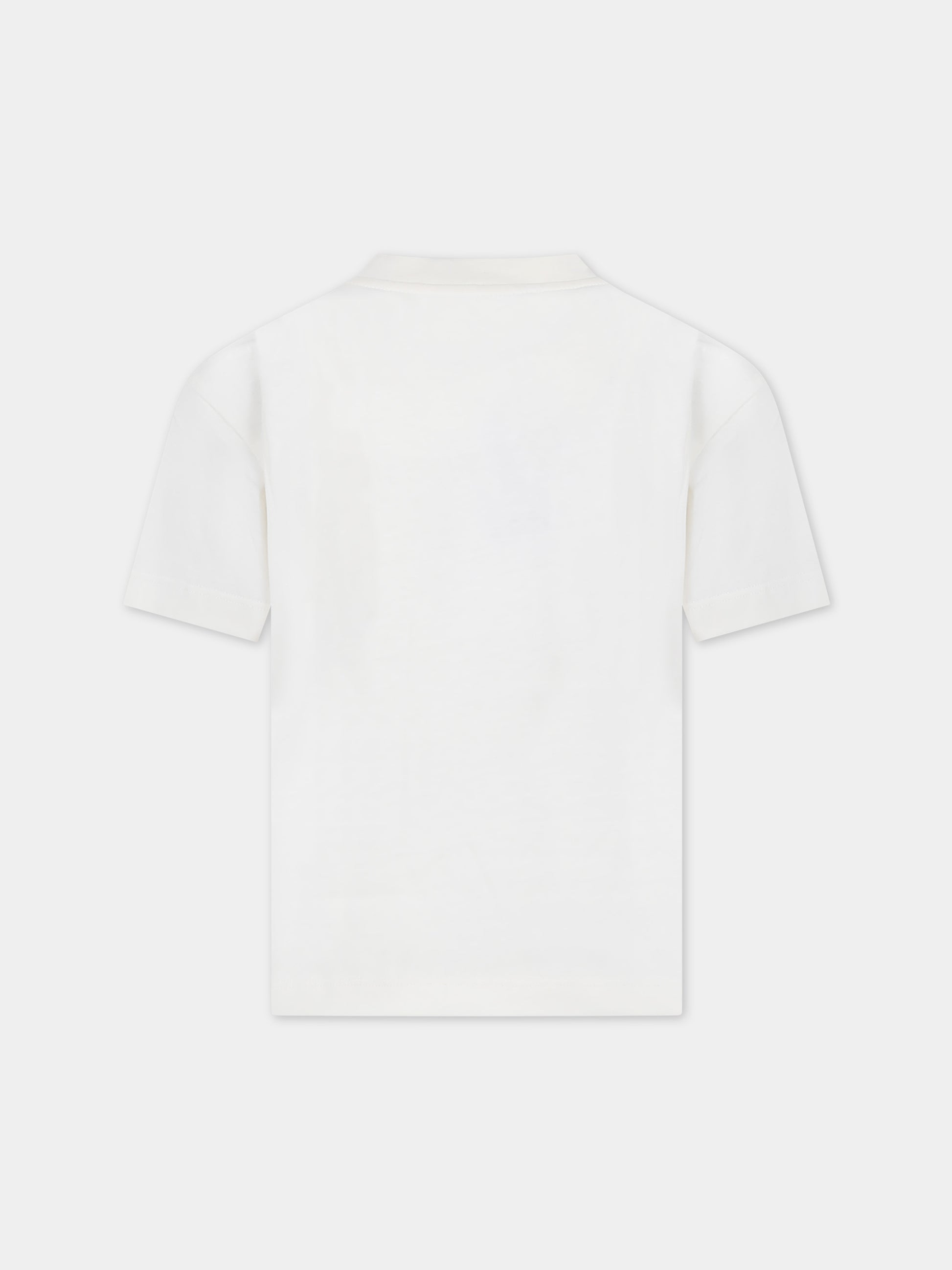 T-shirt avorio per bambini con logo,Msgm Kids,F3MSJUTH011 013