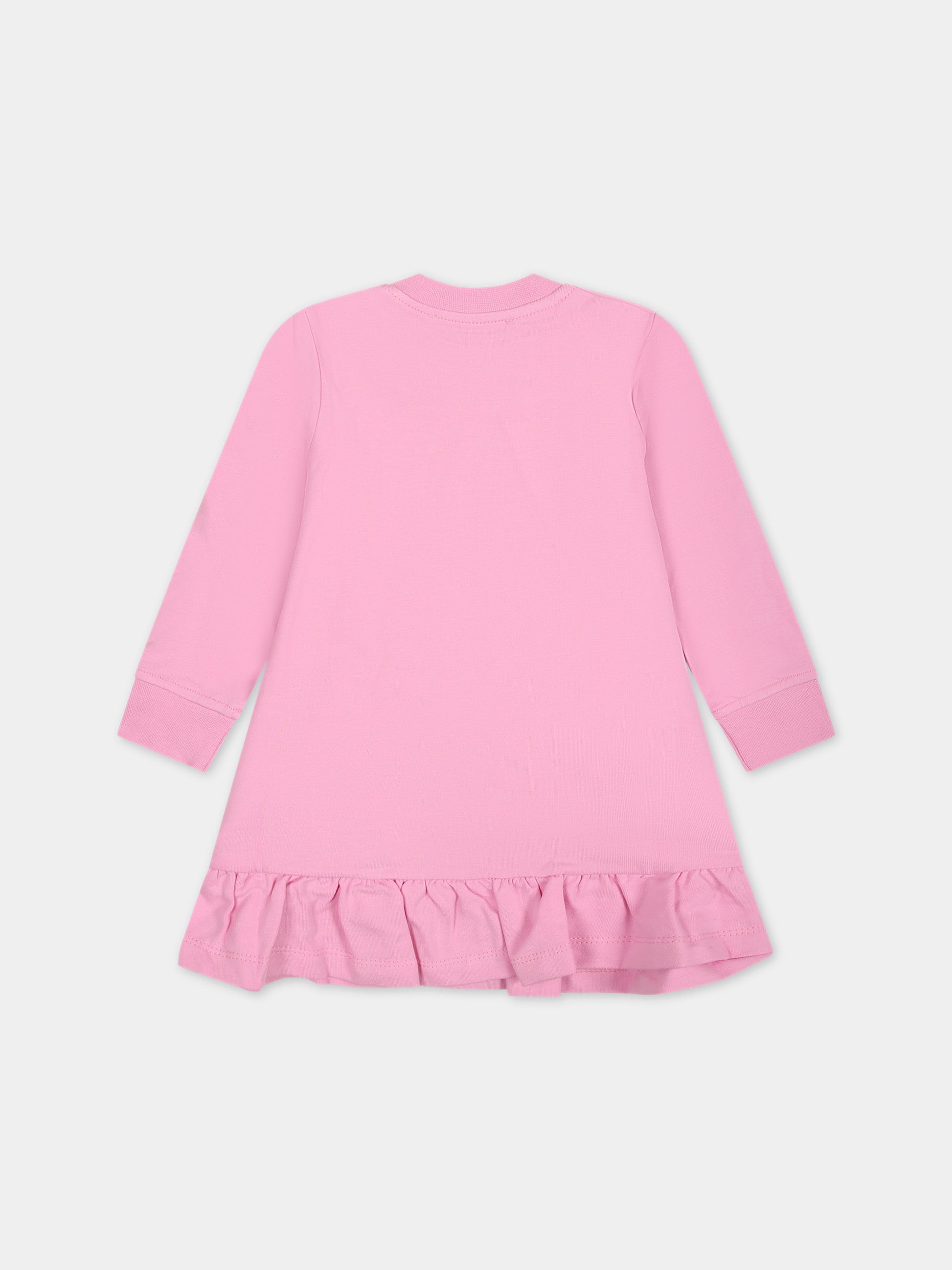 Vestito rosa per neonata con logo,Msgm Kids,F3MSNGDR222 042