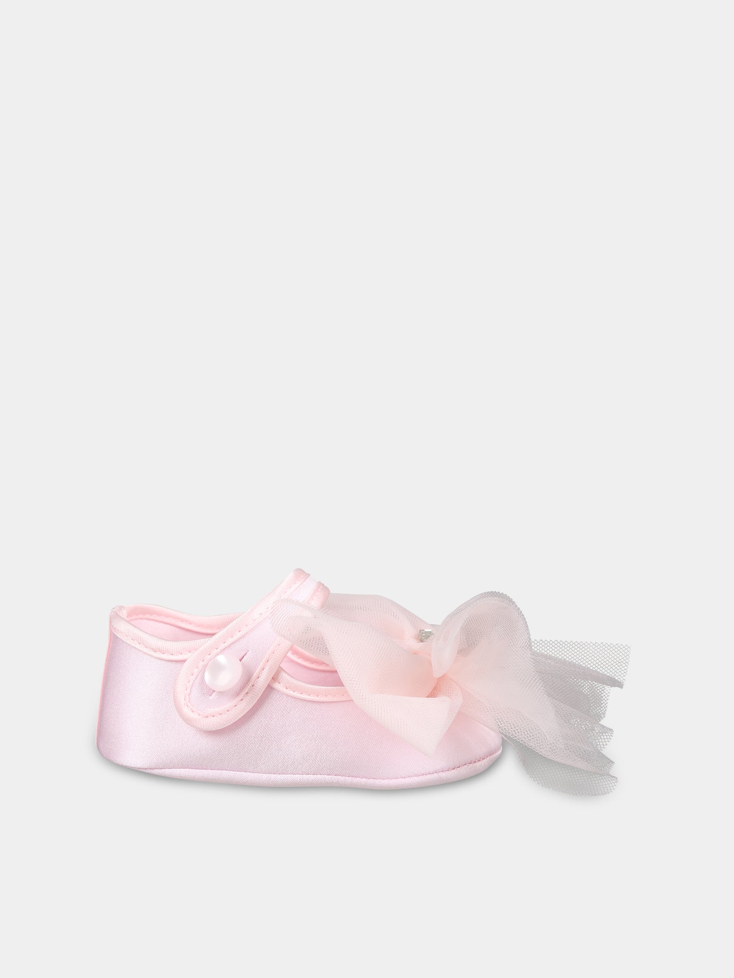 Ballerine rosa per neonata con fiocco,Monnalisa,73D005 4121 0091