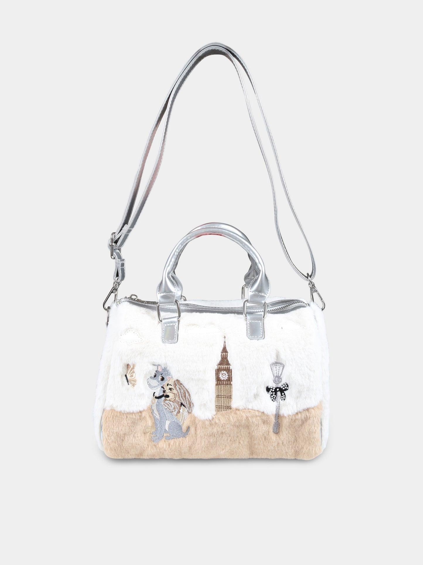 Borsa avorio per bambina con Lily e il Vagabondo,Monnalisa,19D004 4718 3203