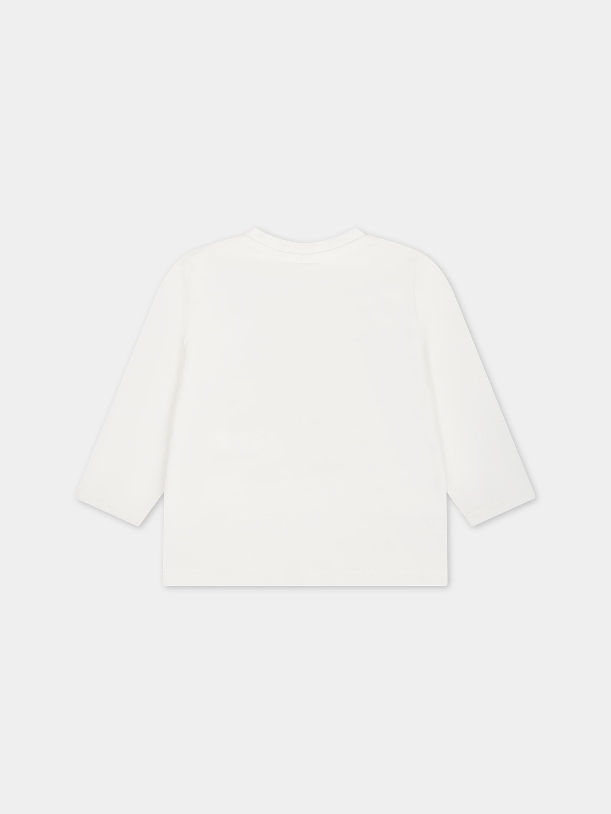 T-shirt avorio per neonata con stampa fiore multicolor,Stella Mccartney Kids,TT8010 Z0434 101