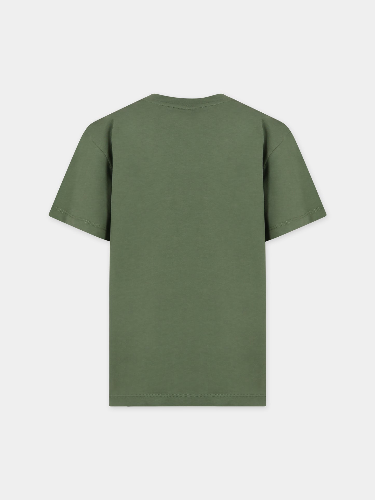 T-shirt verde per bambino con logo e stampa,Stella Mccartney Kids,TT8P21 Z0434 722