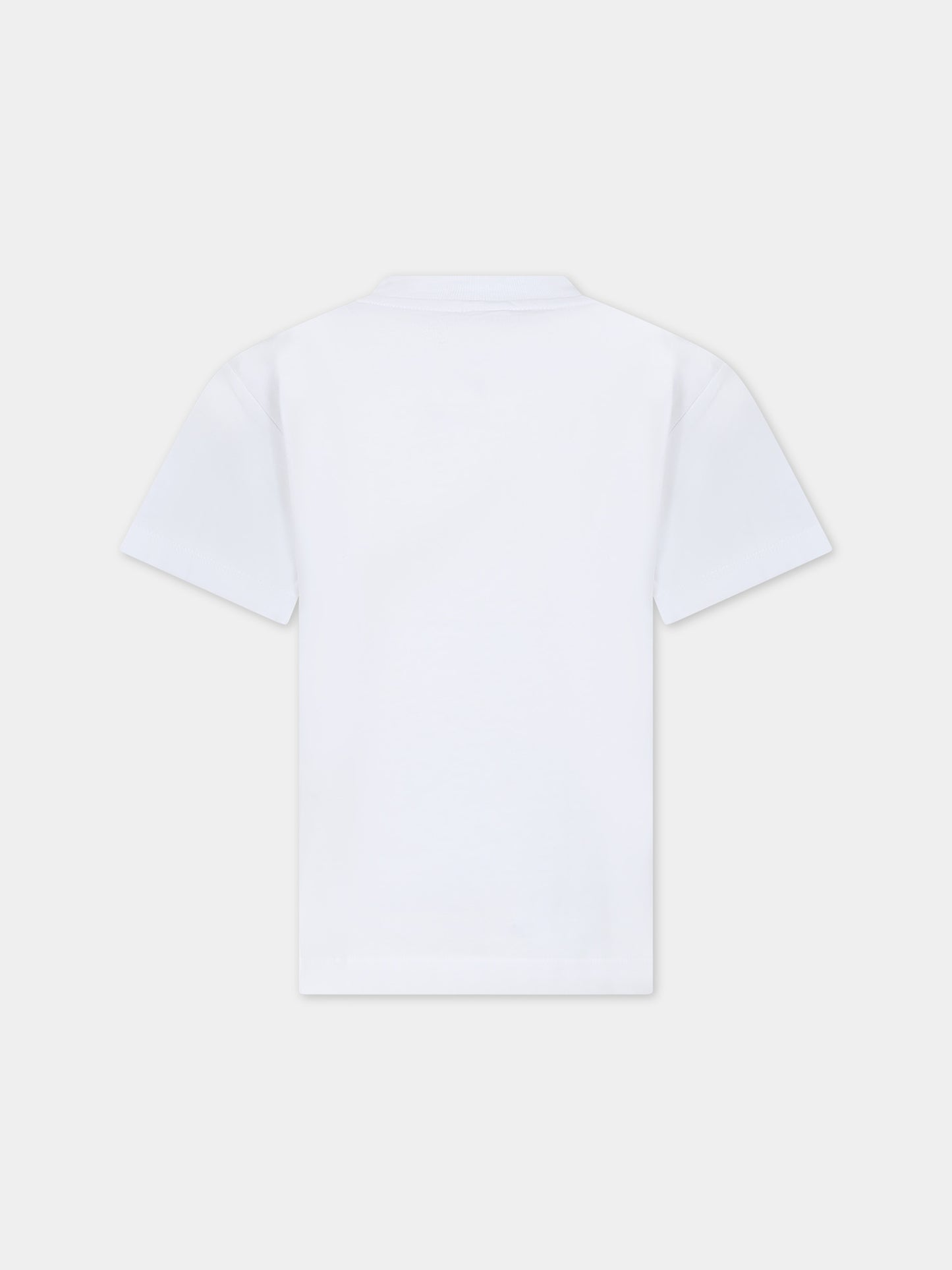 T-shirt bianca per bambini con logo multicolor,Stella Mccartney Kids,TT8S31 Z0434 100