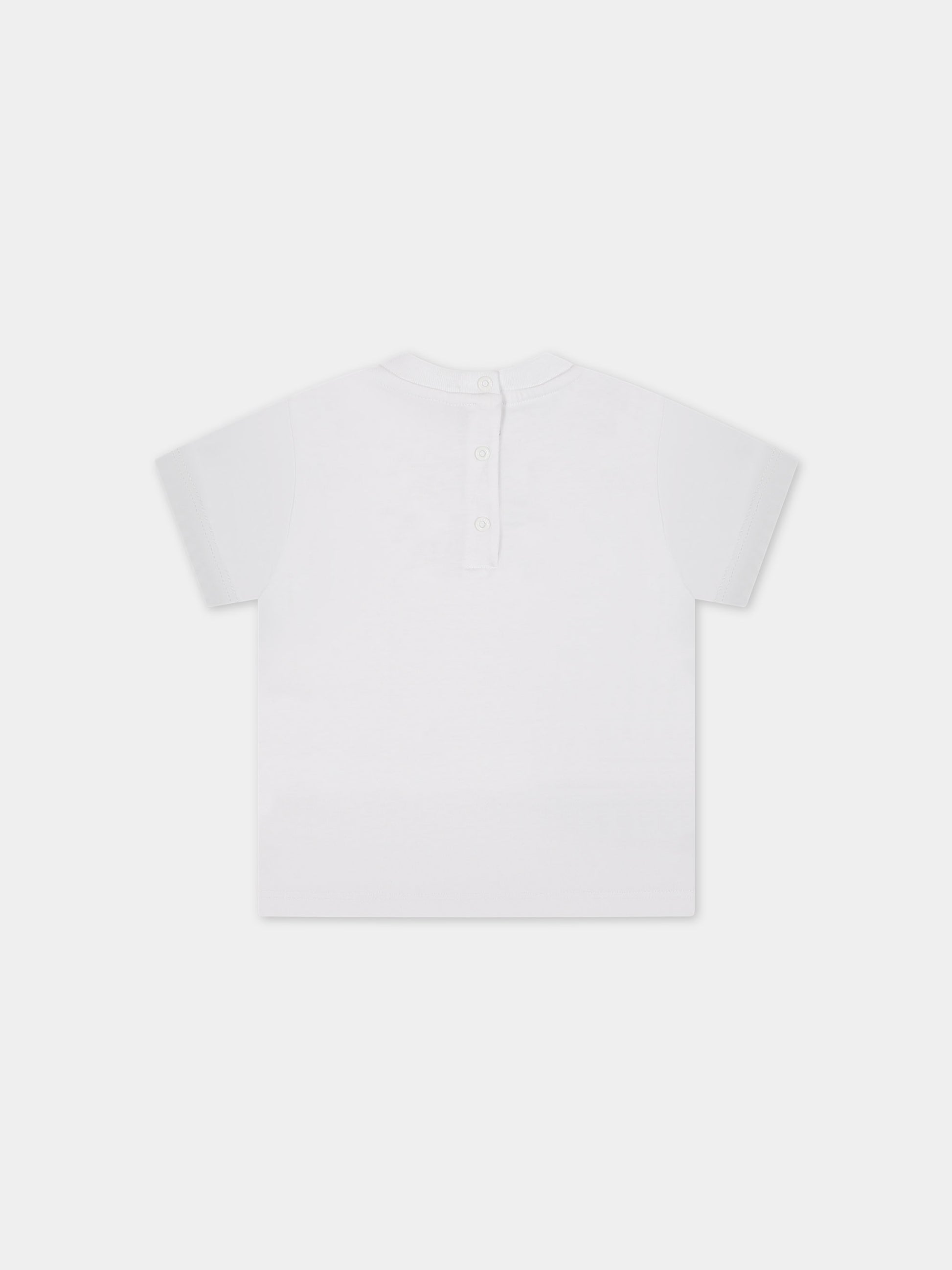 T-shirt bianca per neonati con logo oro,Balmain Kids,BT8631 Z0082 100OR