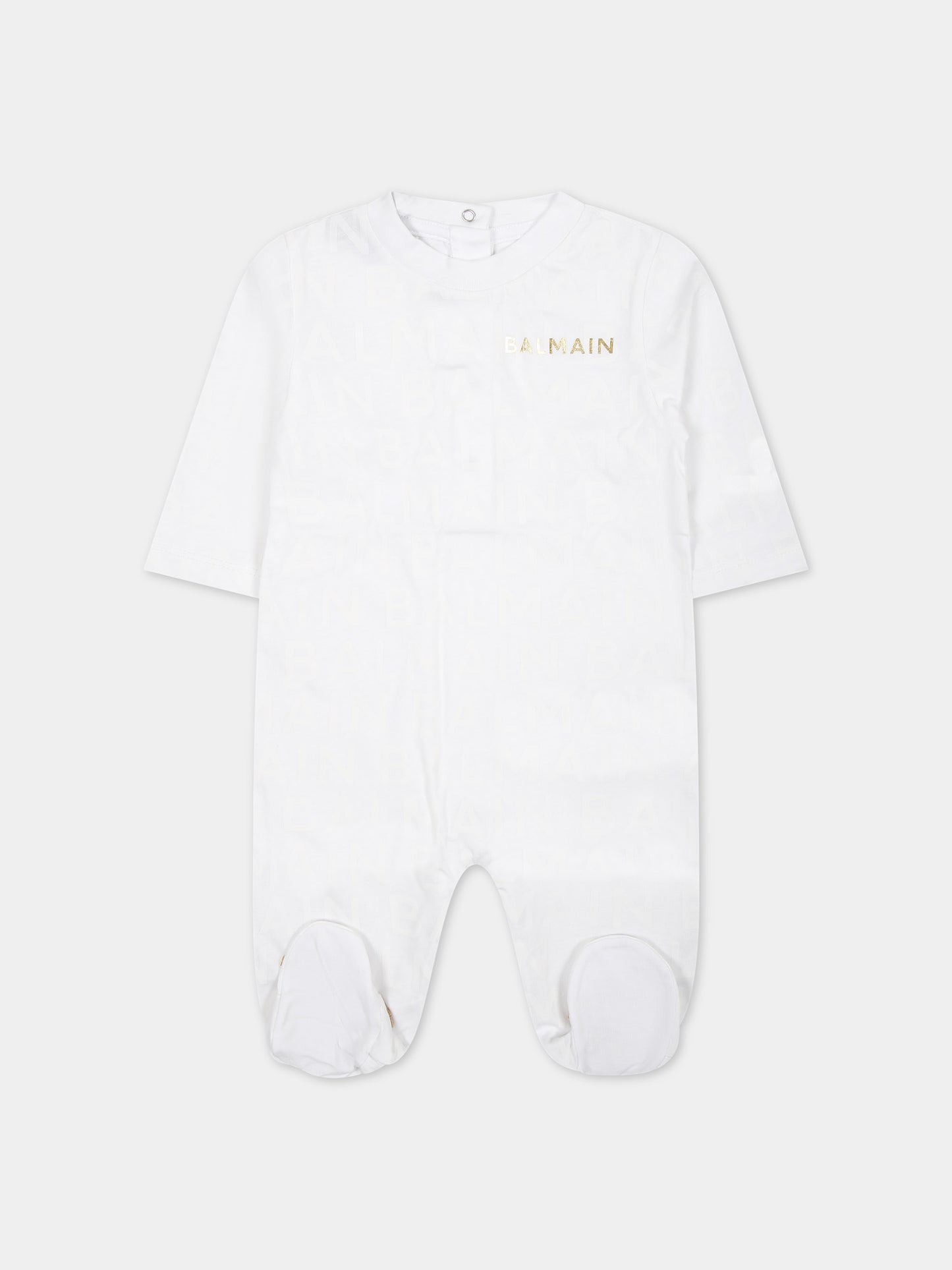 Set tutina bianco per neonata con logo,Balmain Kids,BTB520 Z1523 100BC